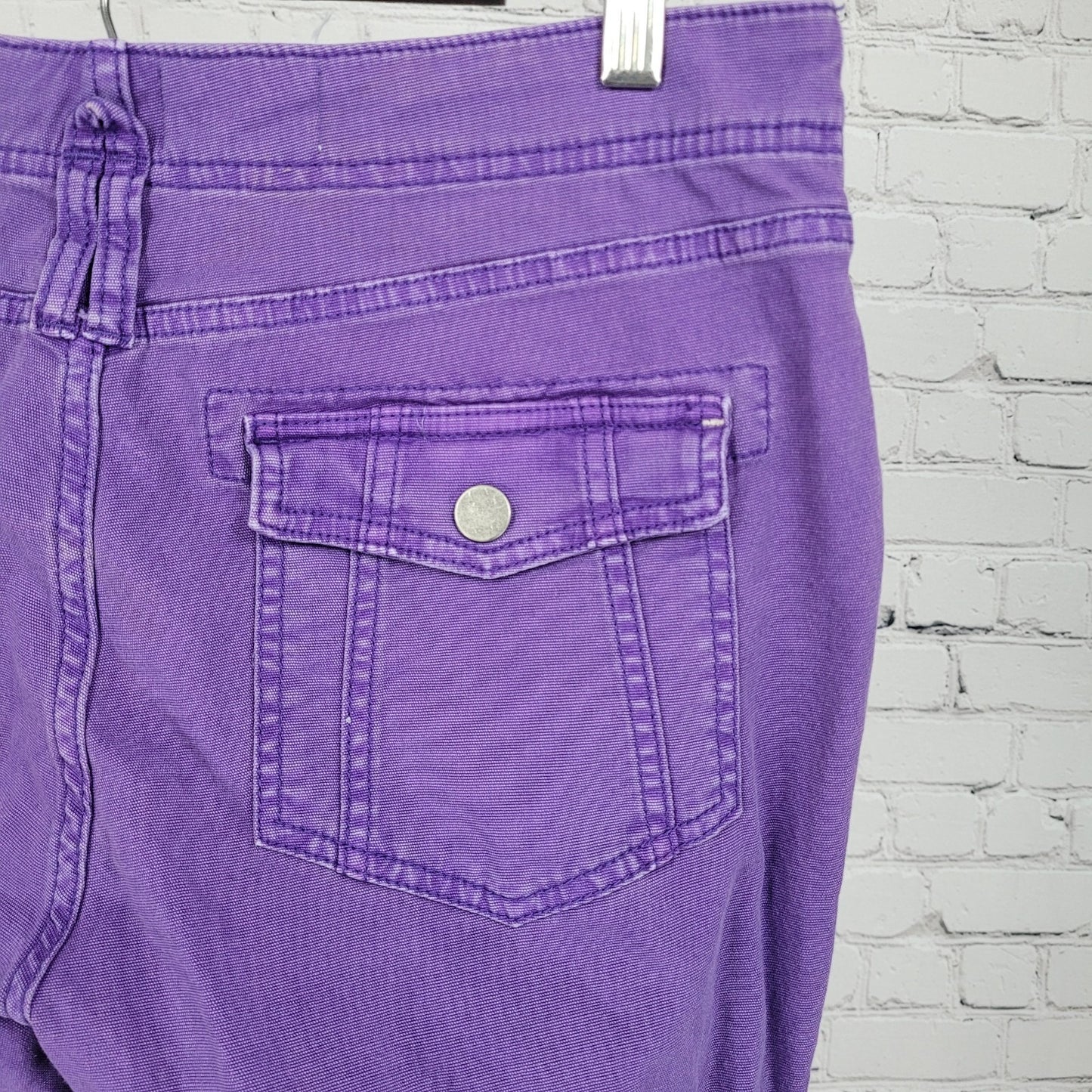 Pilcro Anthropologie Purple Cotton Stretch Mid Rise Crop Pants 28P (30x24)