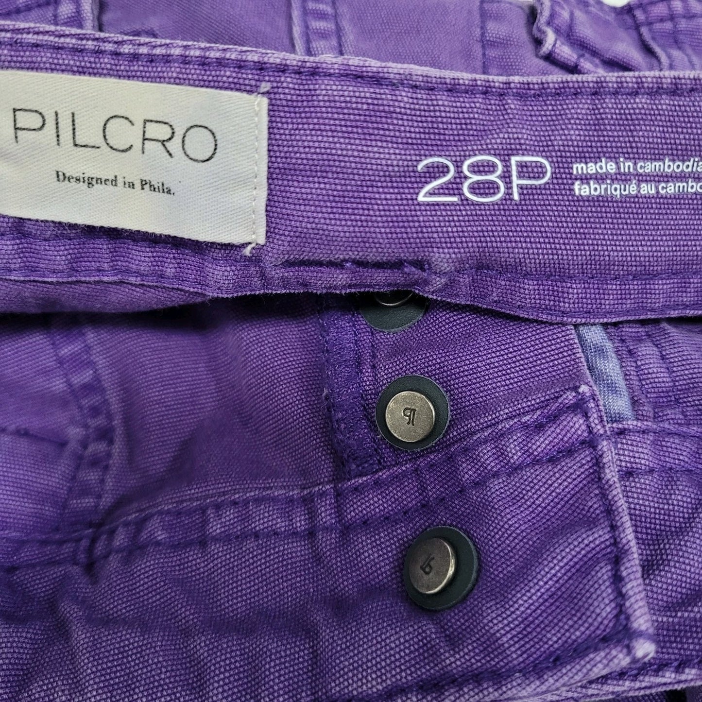Pilcro Anthropologie Purple Cotton Stretch Mid Rise Crop Pants 28P (30x24)