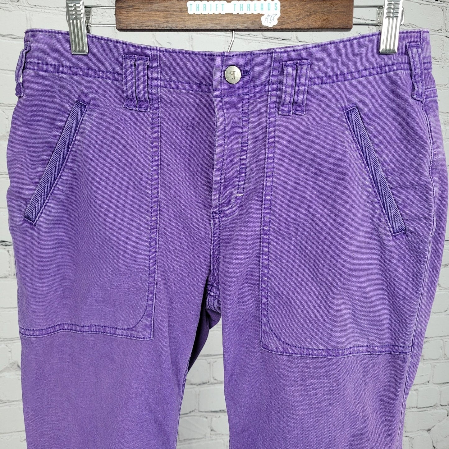 Pilcro Anthropologie Purple Cotton Stretch Mid Rise Crop Pants 28P (30x24)