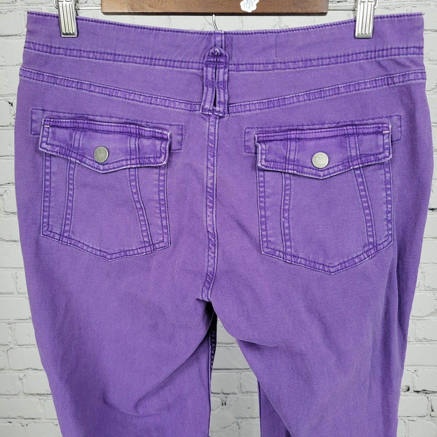 Pilcro Anthropologie Purple Cotton Stretch Mid Rise Crop Pants 28P (30x24)