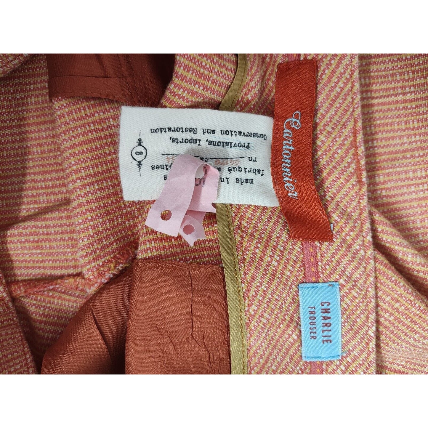 Cartonnier Charlie Trouser Anthropologie Mid Rise Orange And Yellow Size 8