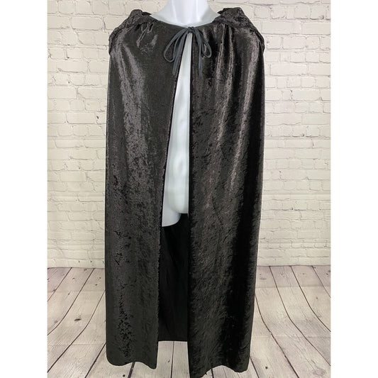Rubie’s Costume Co. Black Crushed Velvet Hooded Neck Tie Cape Unisex Adult O/S