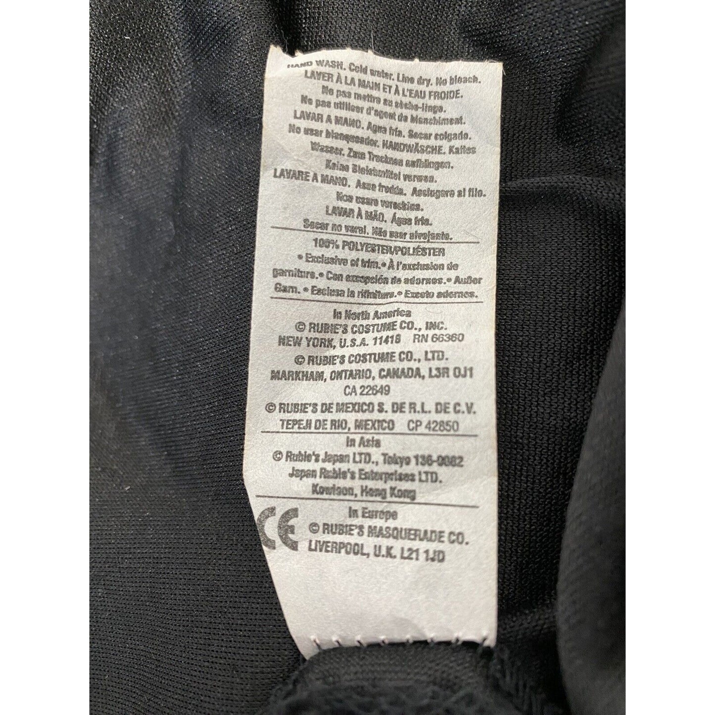 Rubie’s Costume Co. Black Crushed Velvet Hooded Neck Tie Cape Unisex Adult O/S