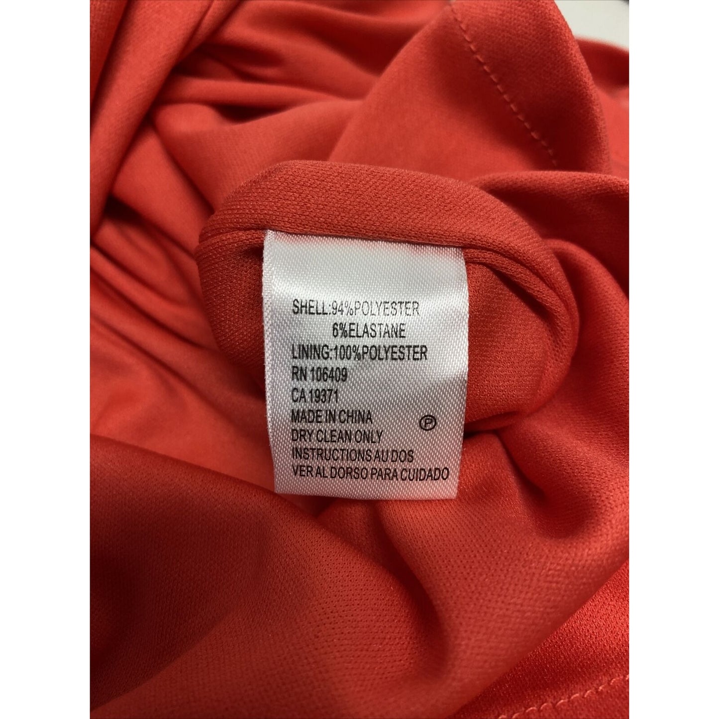 Tahari Coral Gold Accent Knee Length Sleeveless Lined Zip Dress Pockets Size 2