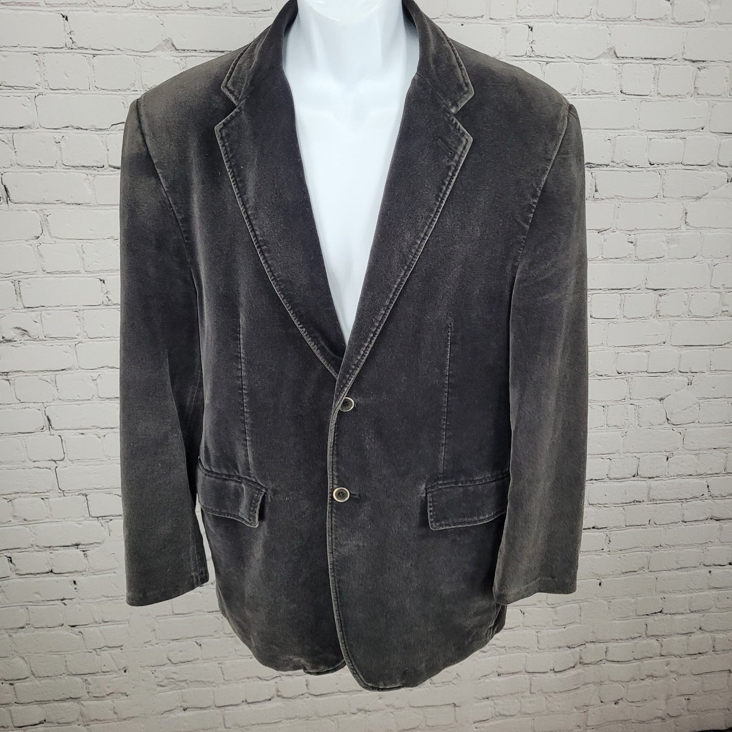 Saks Fifth Avenue Dark Grey Cotton Corduroy 2 Button Blazer Sport Coat Size 42R