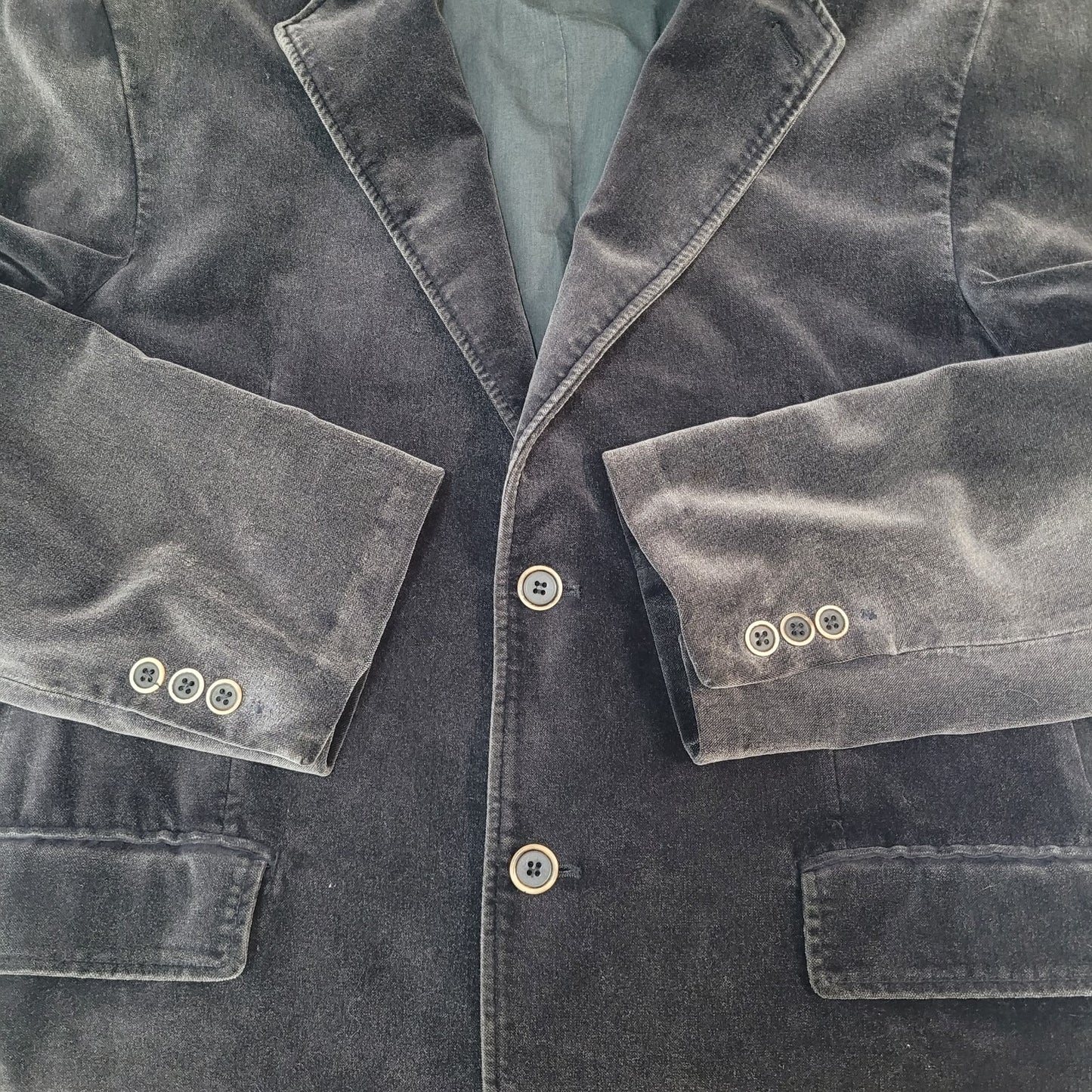Saks Fifth Avenue Dark Grey Cotton Corduroy 2 Button Blazer Sport Coat Size 42R