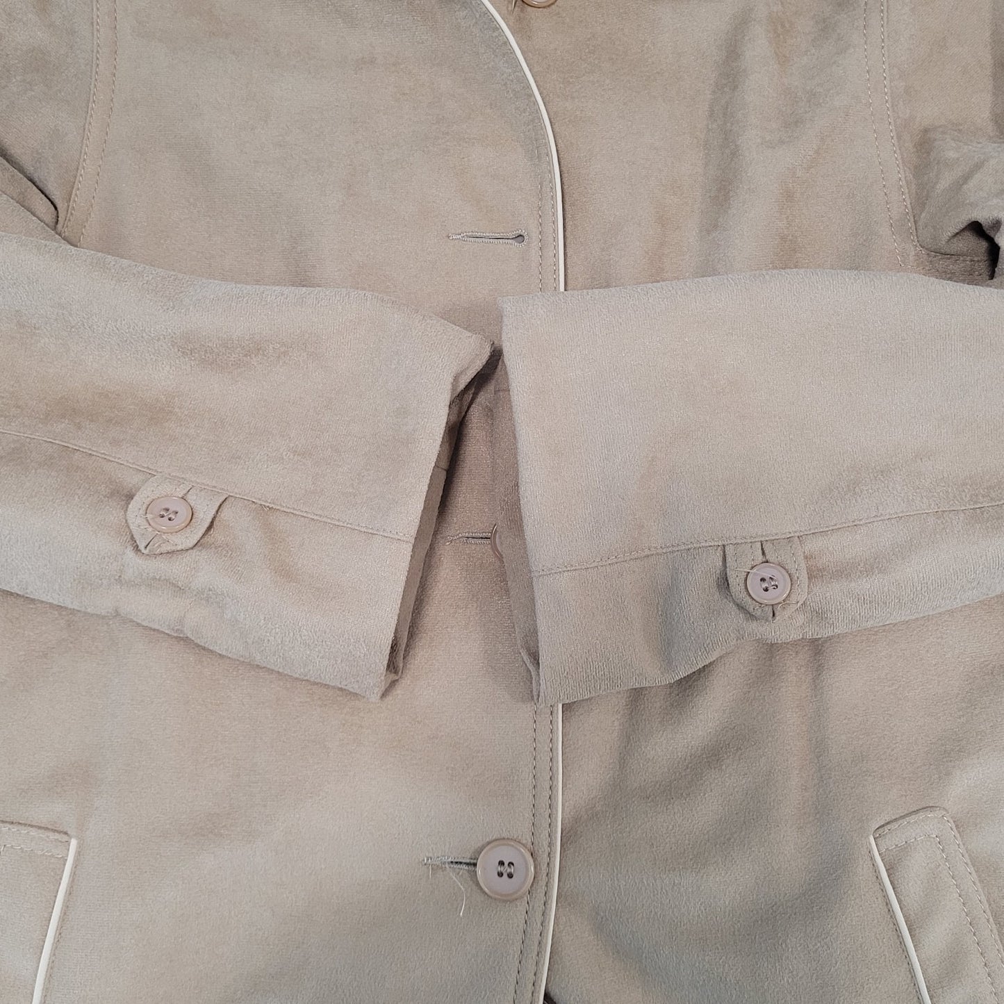 VTG Forecaster Of Boston Tan Lightweight Lined Buttoned Long Coat USA Size 7/8