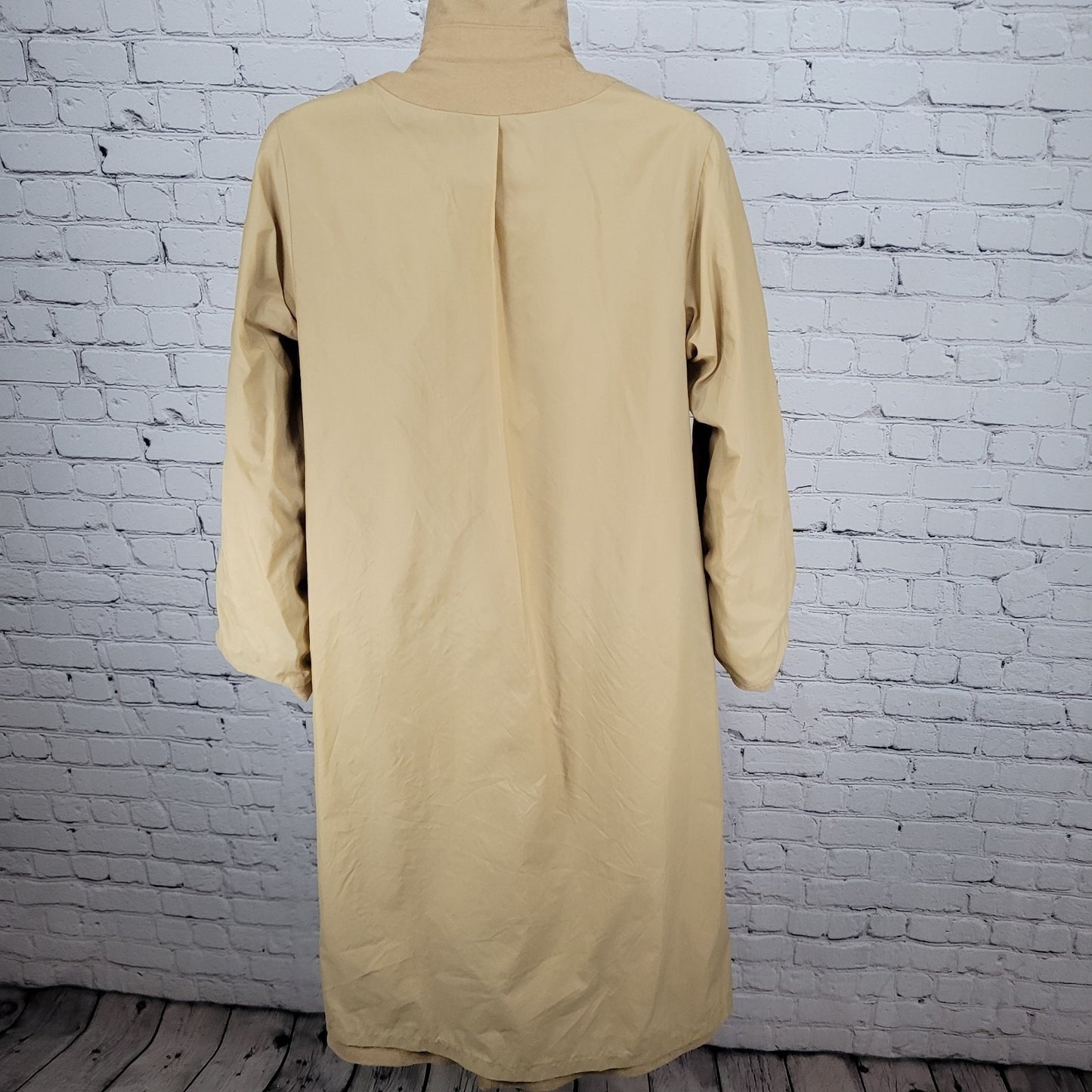 VTG Forecaster Of Boston Tan Lightweight Lined Buttoned Long Coat USA Size 7/8