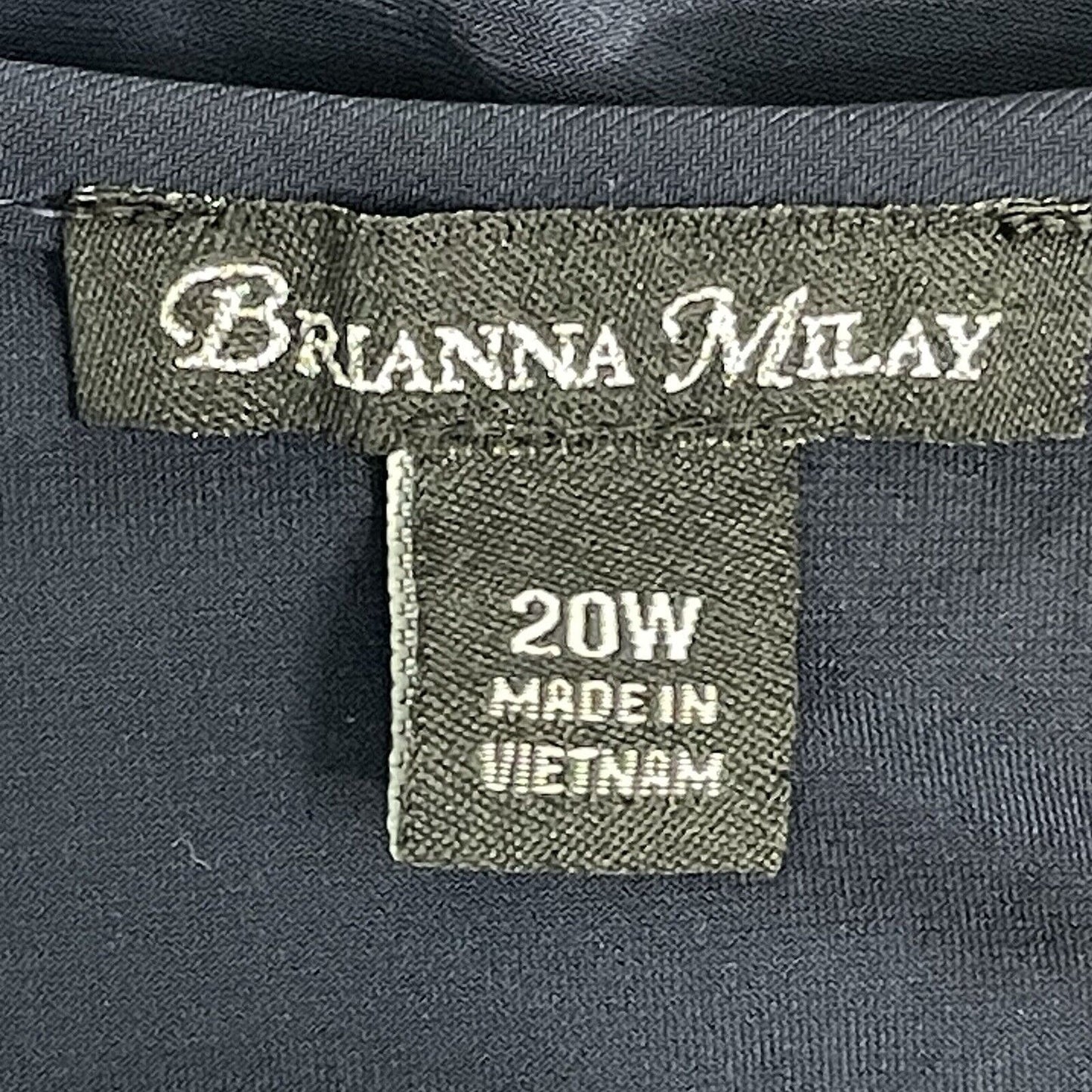 NWT Brianna Milay Navy Blue Lightweight Open Jacket Floral 3/4 Sleeve Size 20W