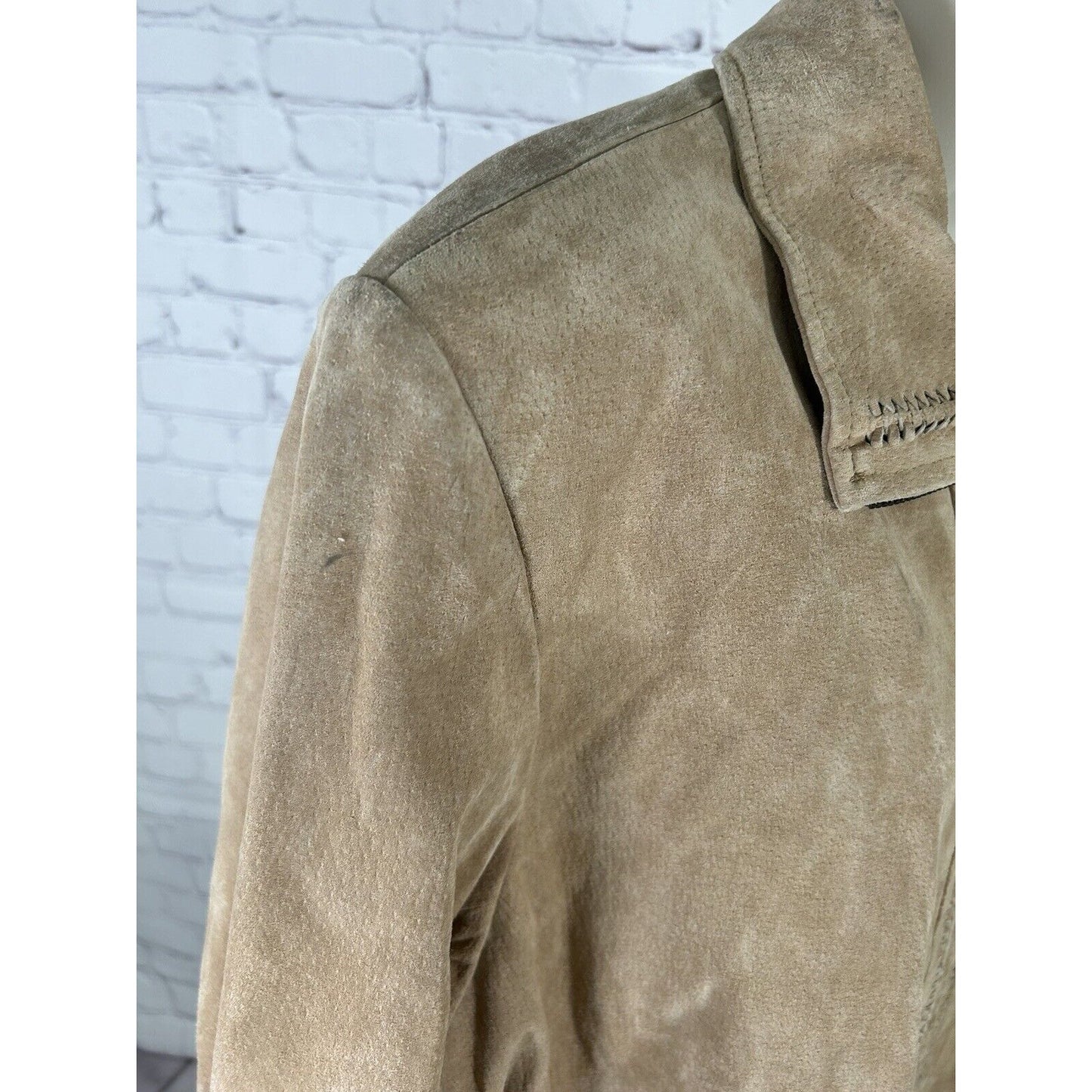 JL Jessica London Studio Brown 100% Leather Full Zip Lined Collared Jacket 20W