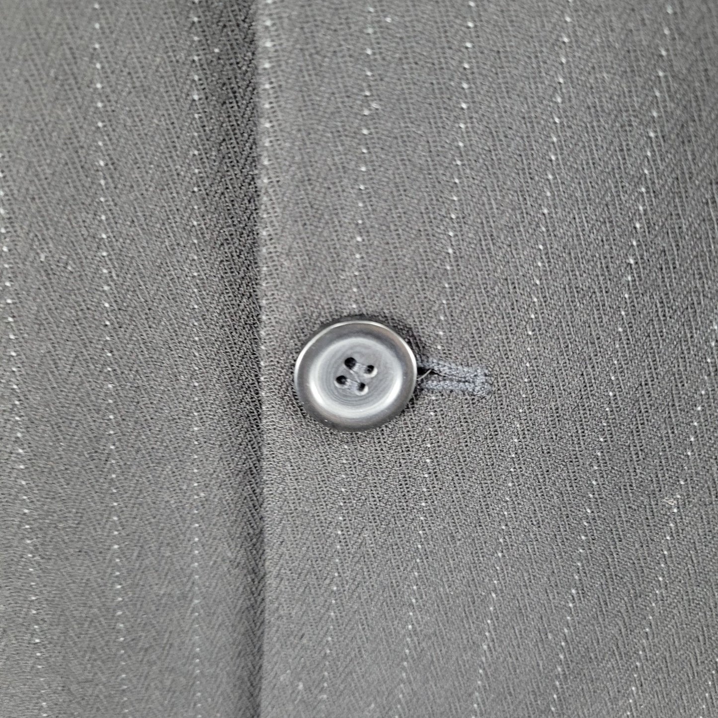 Claiborne Black Italian Woven Wool Pinstriped Notch Blazer Sport Coat Size 42R