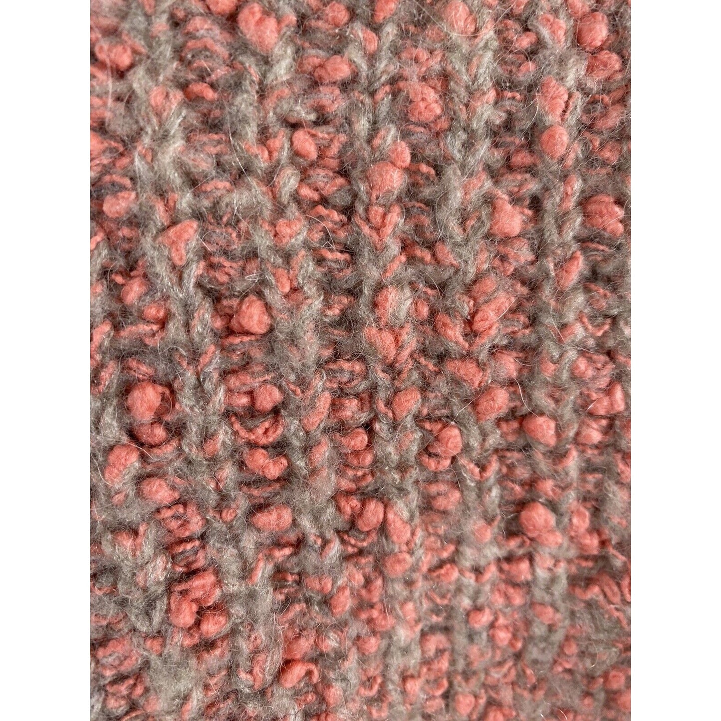 Moth by Anthropologie V Neck Pink Gray Cotton Wool Alpaca Chunky Knit Sweater S