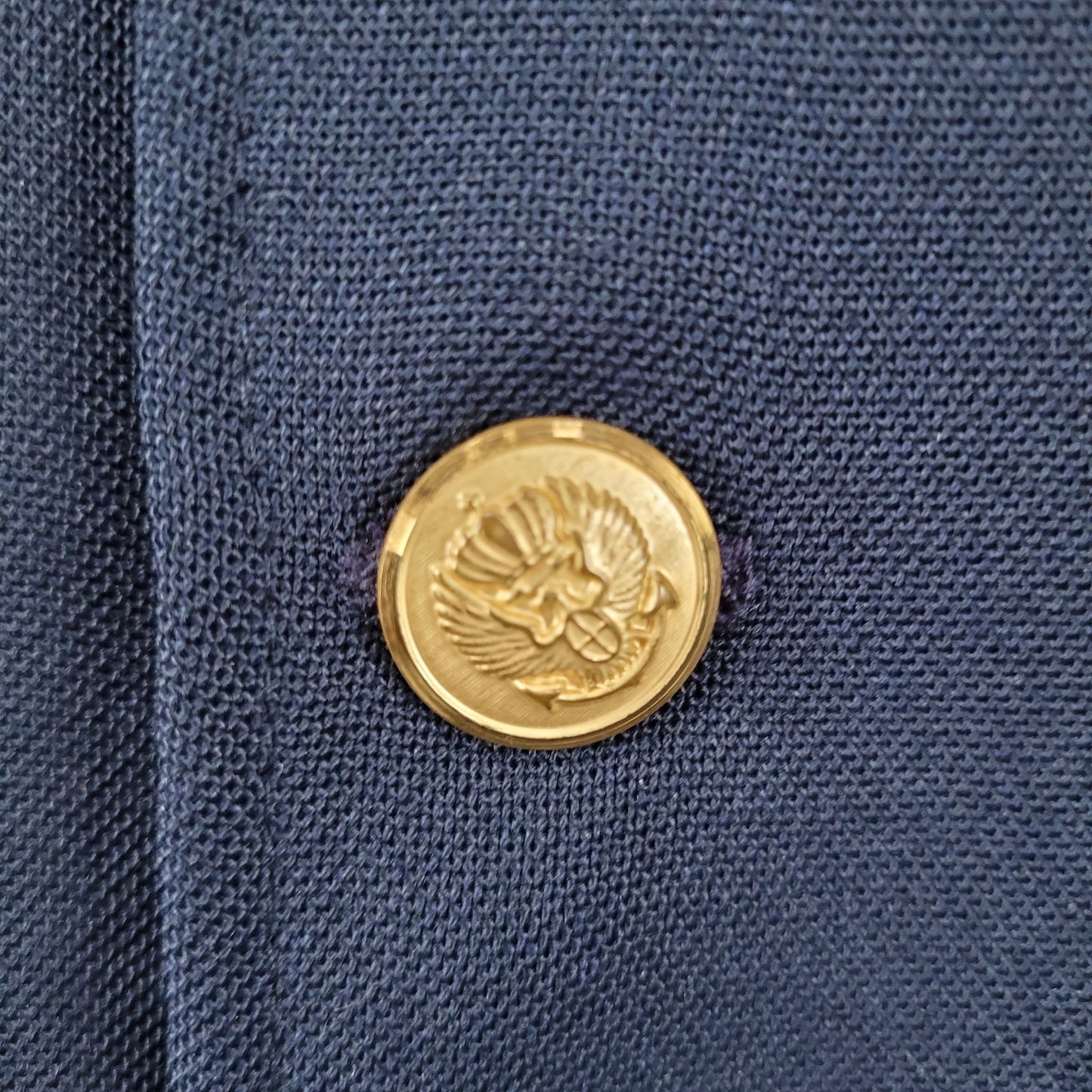 Trophy Club Navy 2 Gold Button Single Vented Notch Blazer Sport Coat 43R