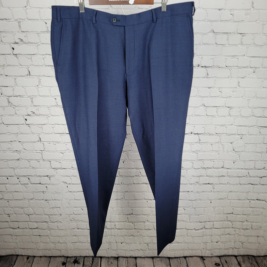Charles Tyrwhitt Blue 100% Wool Flat Front Straight Dress Pants Size 42R (42x32)