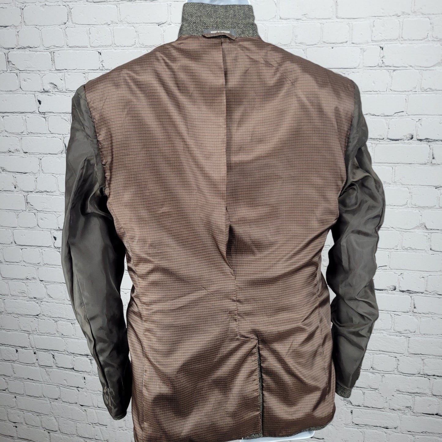 Primark Grey Wool Blend Tweed 2 Button Single Vented Notch Blazer Sport Coat XS