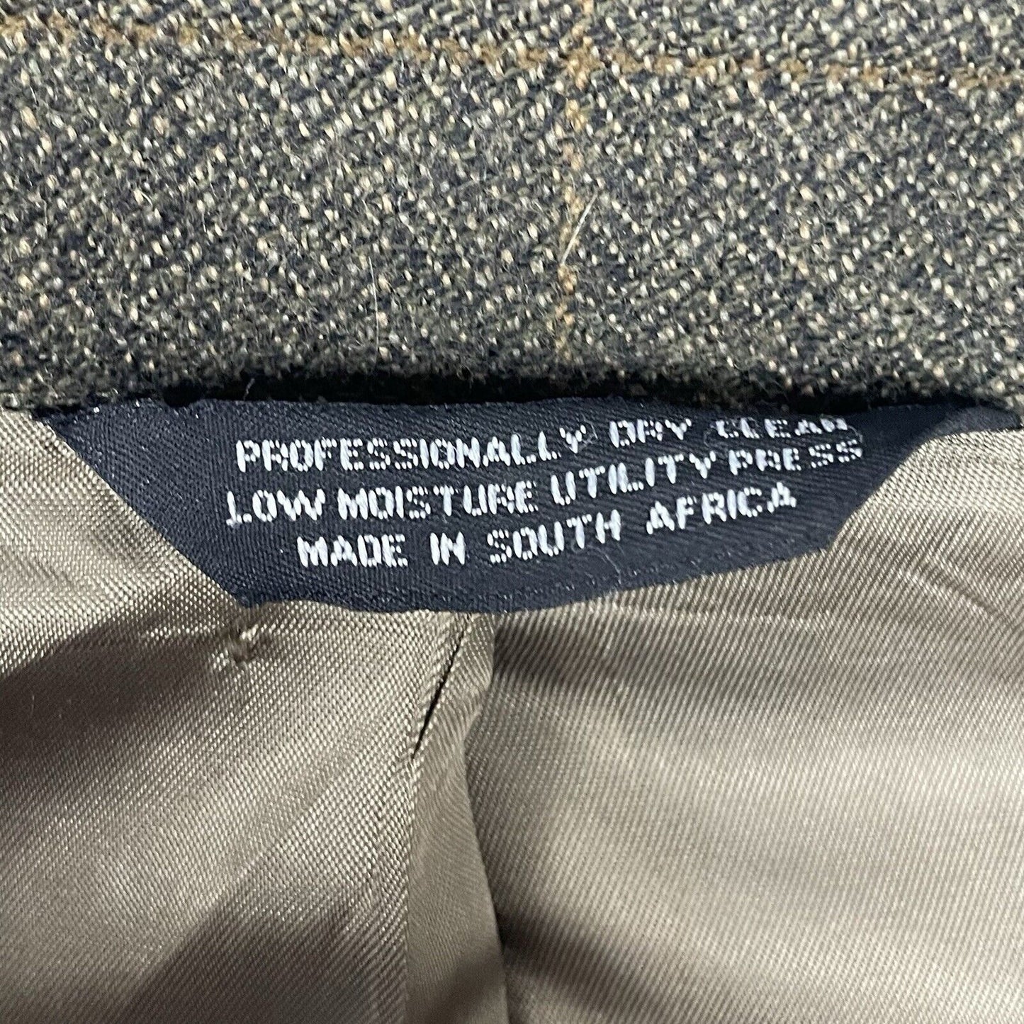 Evan Picone Green Brown Lambs Wool Herringbone Blazer 2 Button Vented Size 40R