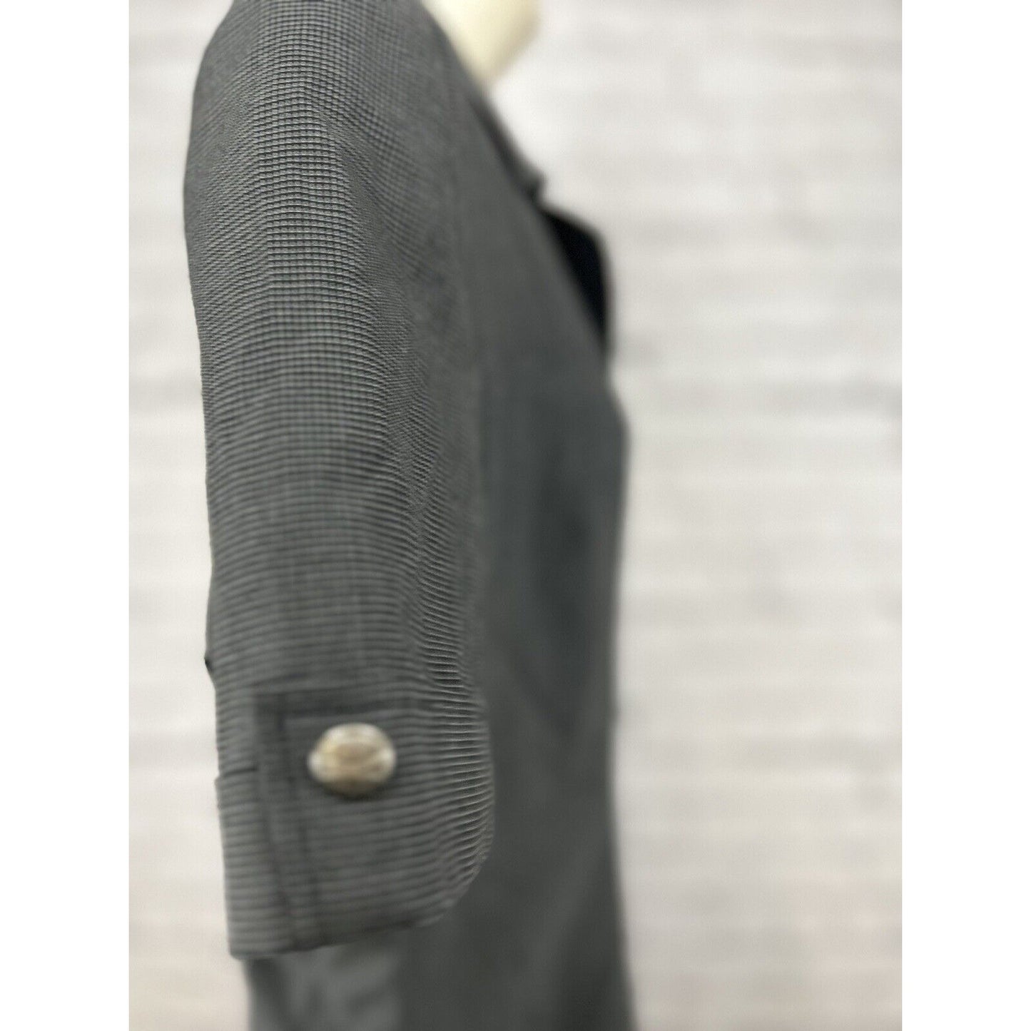 Delta Collections Single Vent Midi Gray Collard Button Up Uniform Dress Size 12P
