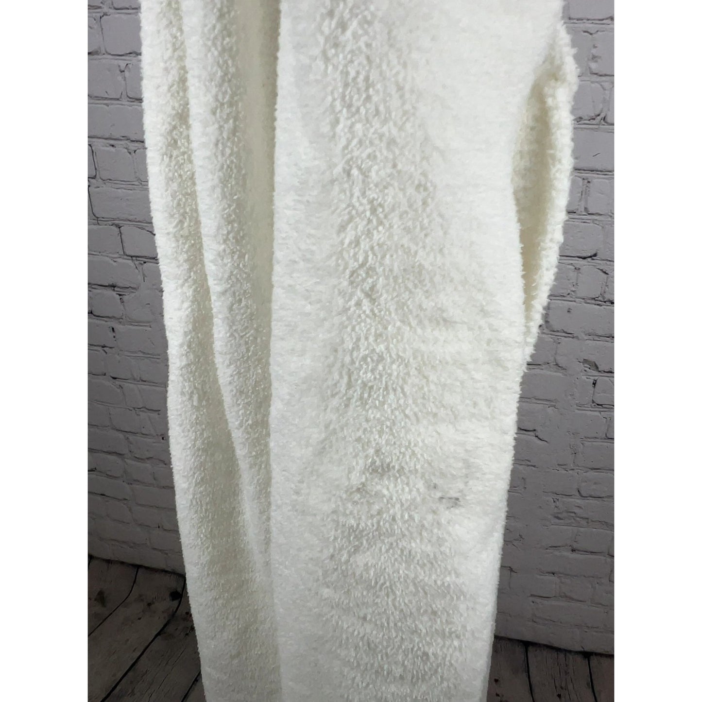 UGG Cream Fuzzy Sweater Knit Shawl Collar Belted Women's Long Robe XL