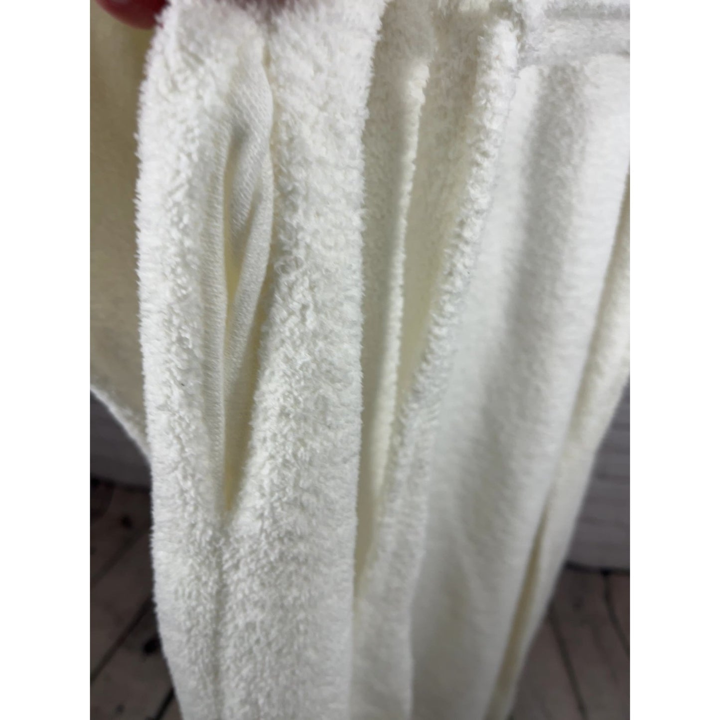 UGG Cream Fuzzy Sweater Knit Shawl Collar Belted Women's Long Robe XL