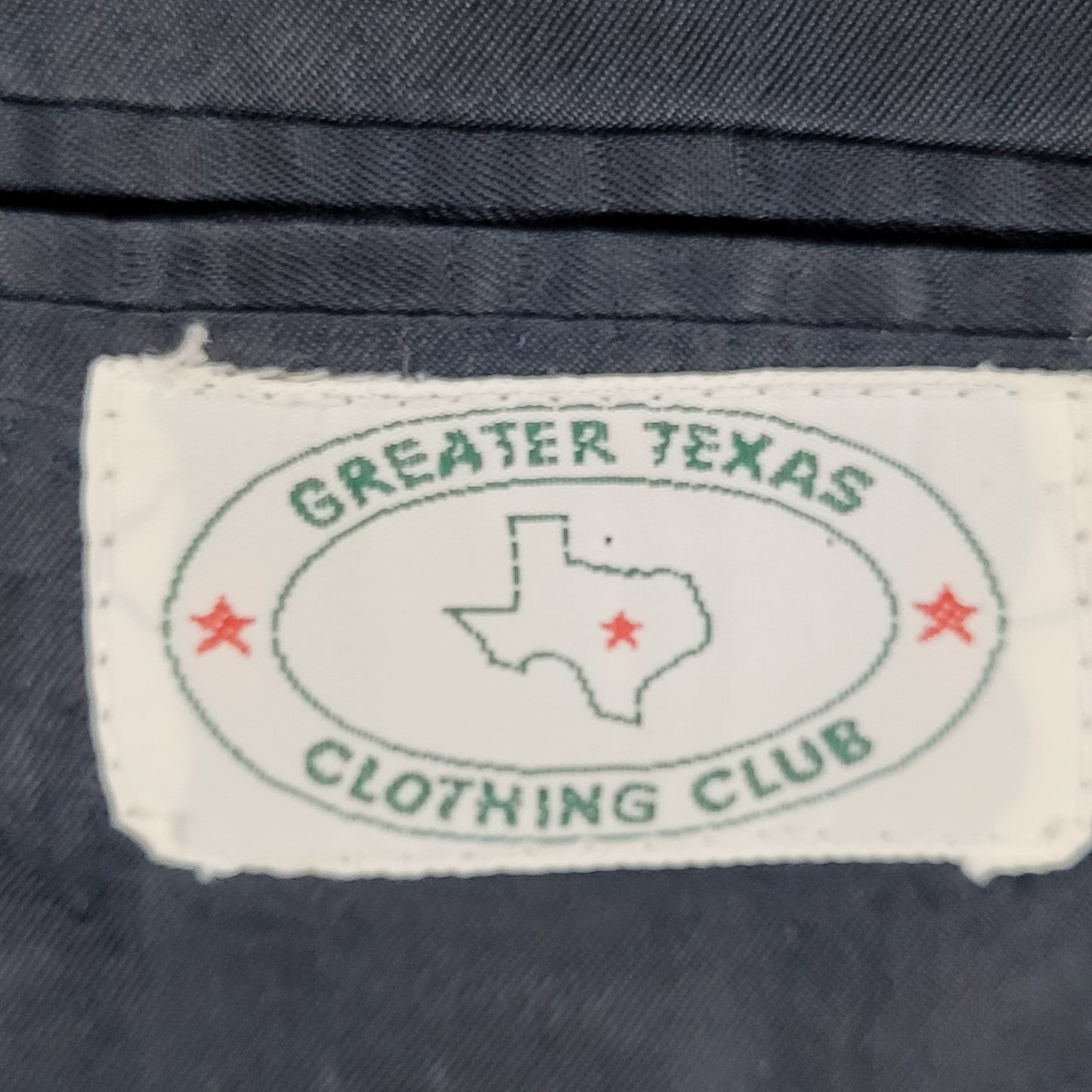 Greater Texas Clothing Navy Wool Pinstriped Full Suit USA Jacket 43 Pants 38x30