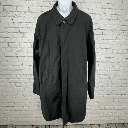 GANT Black Classic Button Up Collared Long Rain Lined Jacket Pockets Size XXL