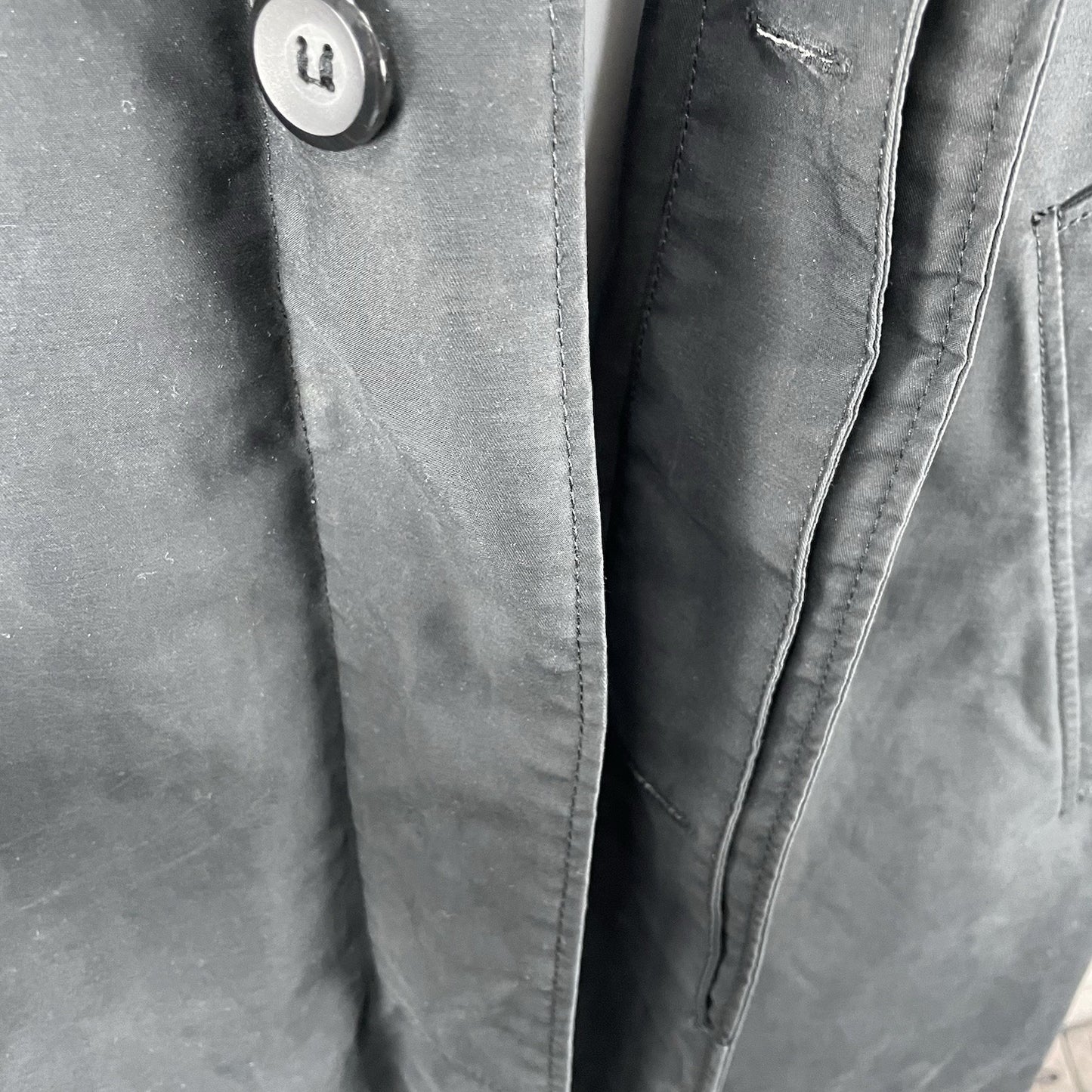 GANT Black Classic Button Up Collared Long Rain Lined Jacket Pockets Size XXL