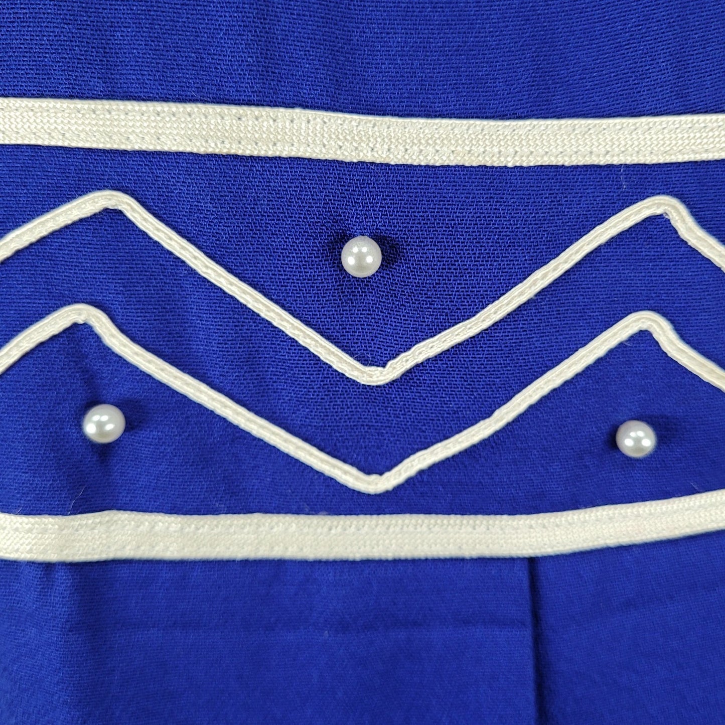 Julian Taylor Blue Beaded Pleated Short Sleeve Buttoned Long Sheath Dress USA 12