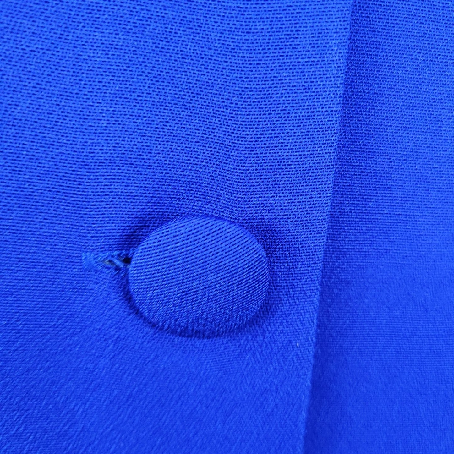 Julian Taylor Blue Beaded Pleated Short Sleeve Buttoned Long Sheath Dress USA 12