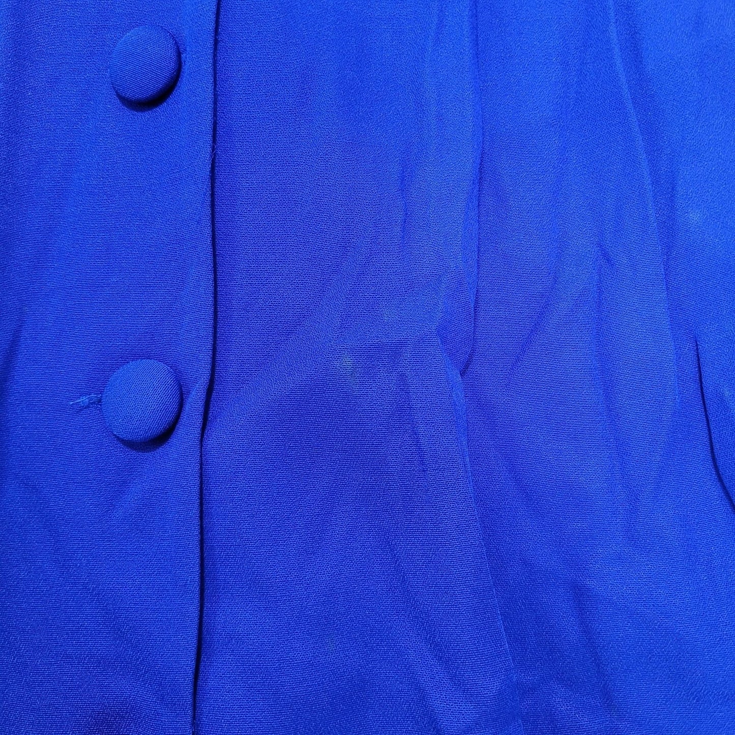 Julian Taylor Blue Beaded Pleated Short Sleeve Buttoned Long Sheath Dress USA 12