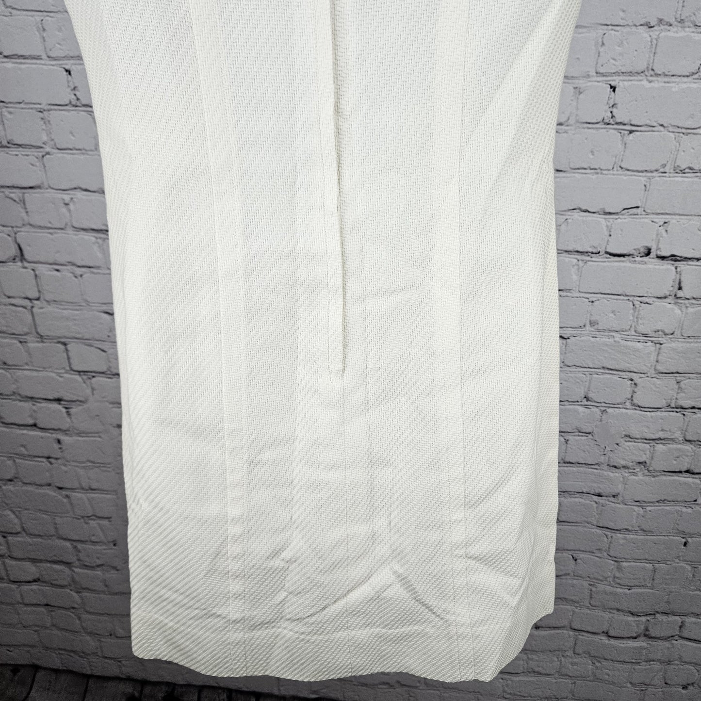 VTG Pamela Martin Ivory Textured Sleeveless Lined Midi Sheath Dress 12