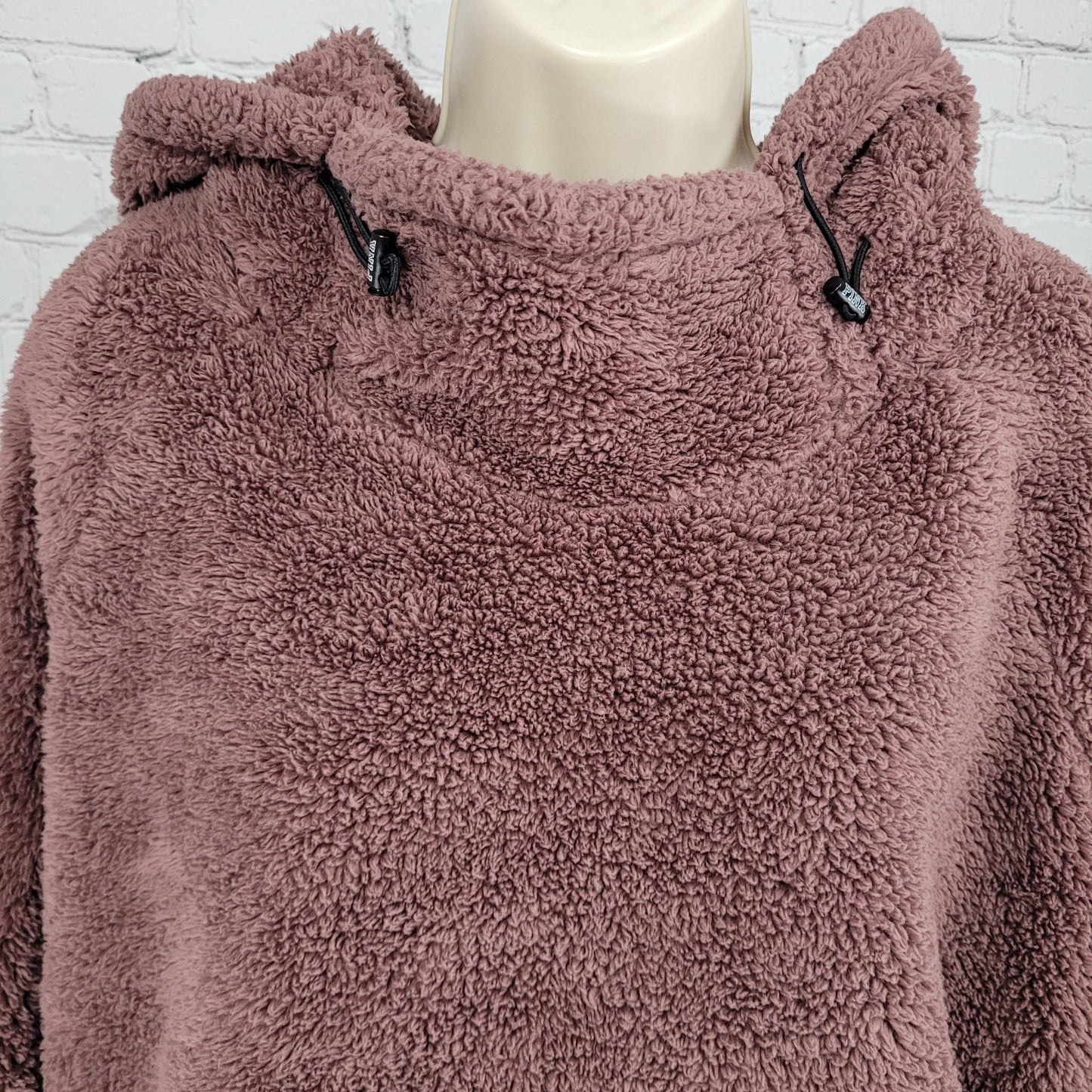 PINK Victoria's Secret Purple Sherpa Fleece Pullover Hoodie Size Large L