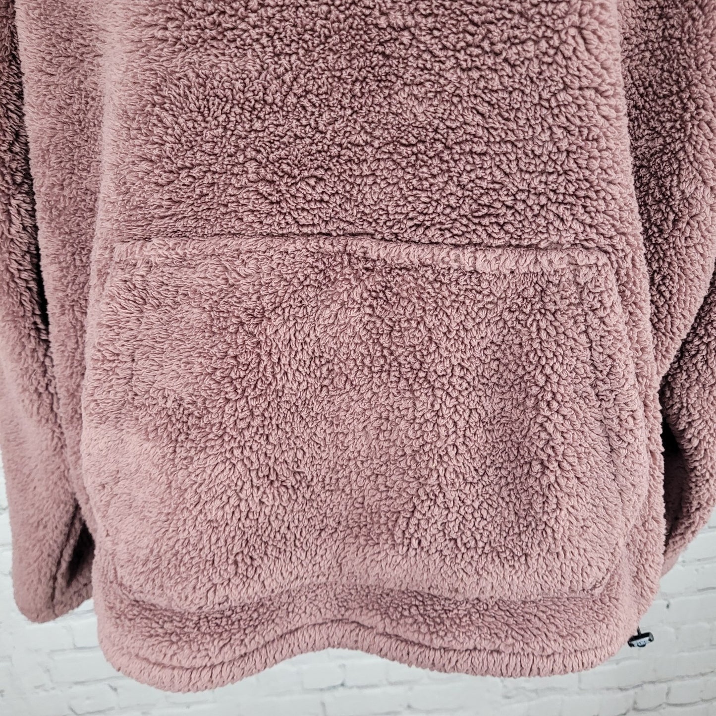PINK Victoria's Secret Purple Sherpa Fleece Pullover Hoodie Size Large L