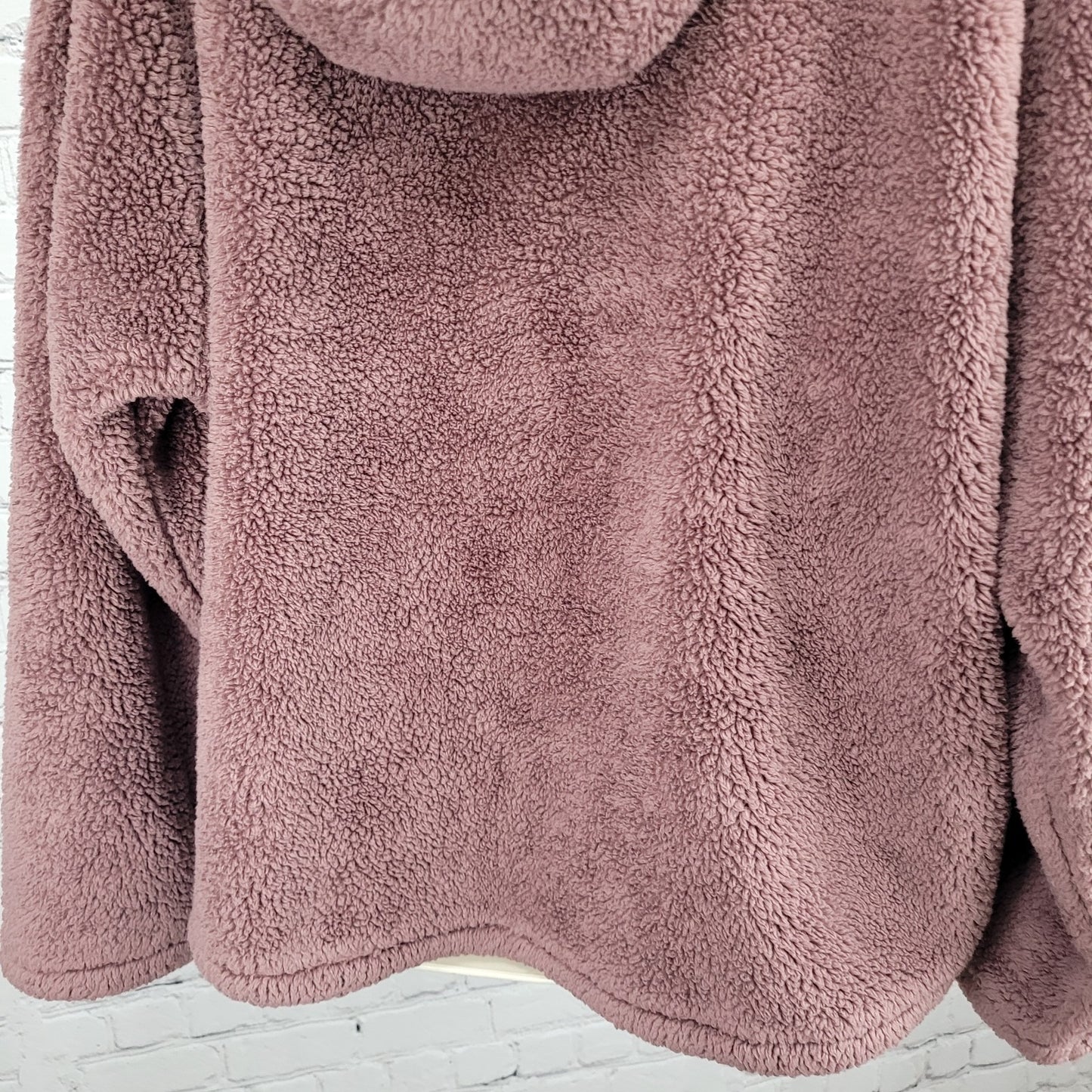 PINK Victoria's Secret Purple Sherpa Fleece Pullover Hoodie Size Large L