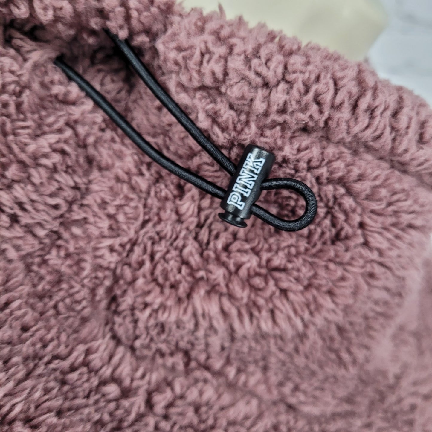 PINK Victoria's Secret Purple Sherpa Fleece Pullover Hoodie Size Large L