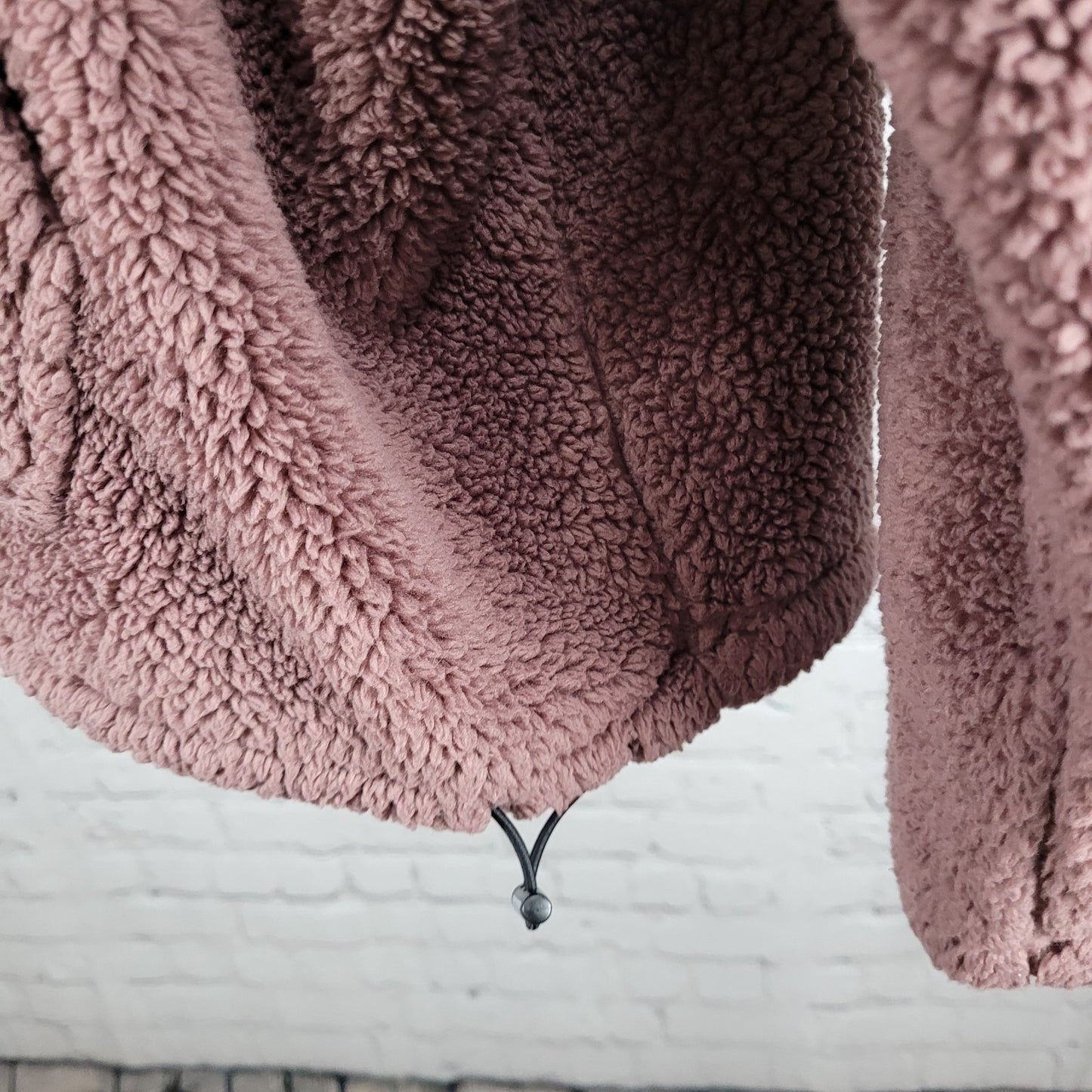 PINK Victoria's Secret Purple Sherpa Fleece Pullover Hoodie Size Large L