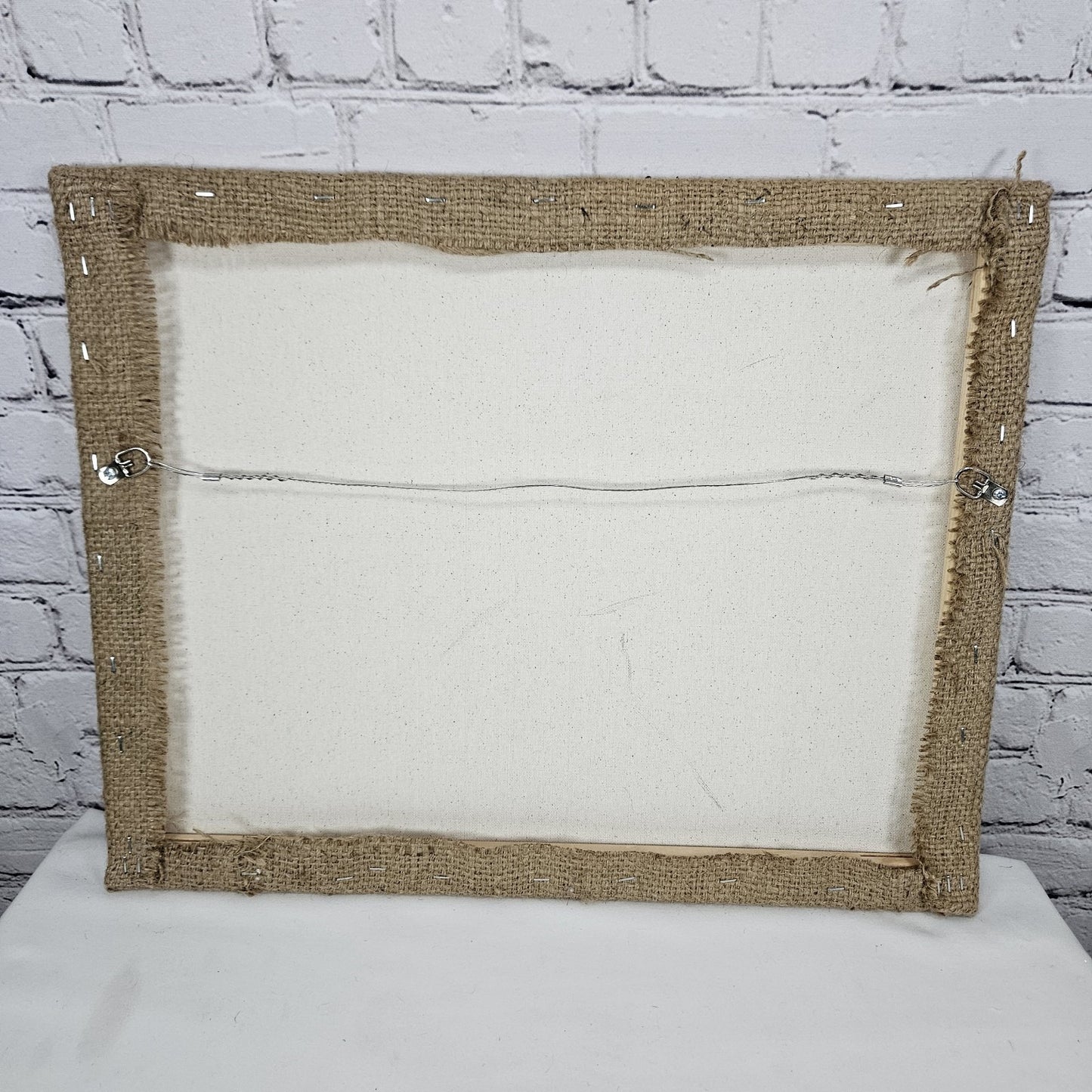 Mutu Batak Coffee Authentic Burlap Sack Wrapped Canvas Wood Framed Art 16x20
