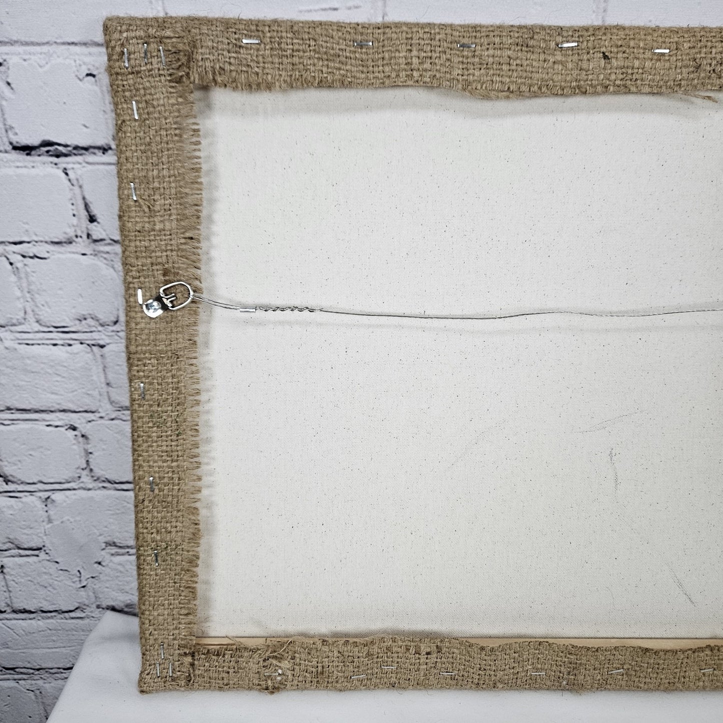 Mutu Batak Coffee Authentic Burlap Sack Wrapped Canvas Wood Framed Art 16x20