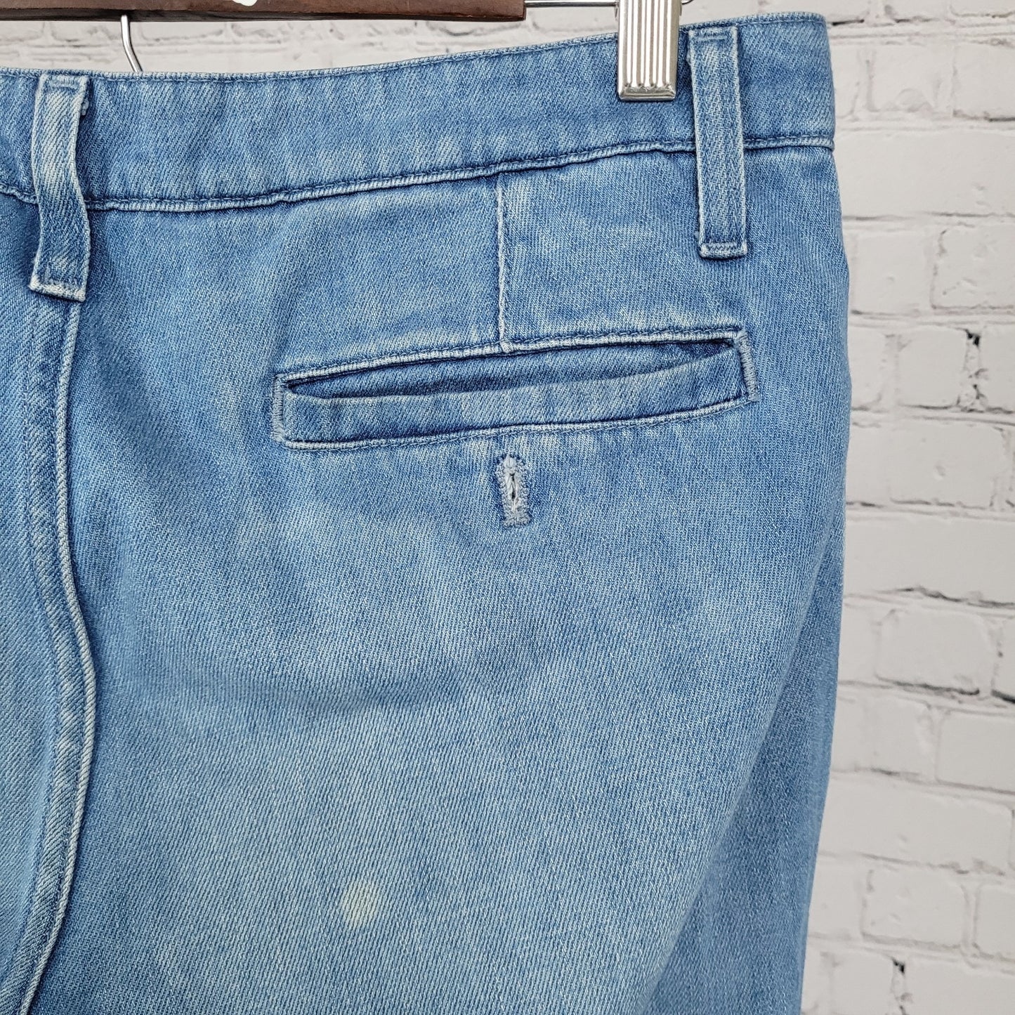 Bonobos Blue Cotton Hemp Denim Cuffed Tapered Chino Jeans Size 31/32 (32x29)