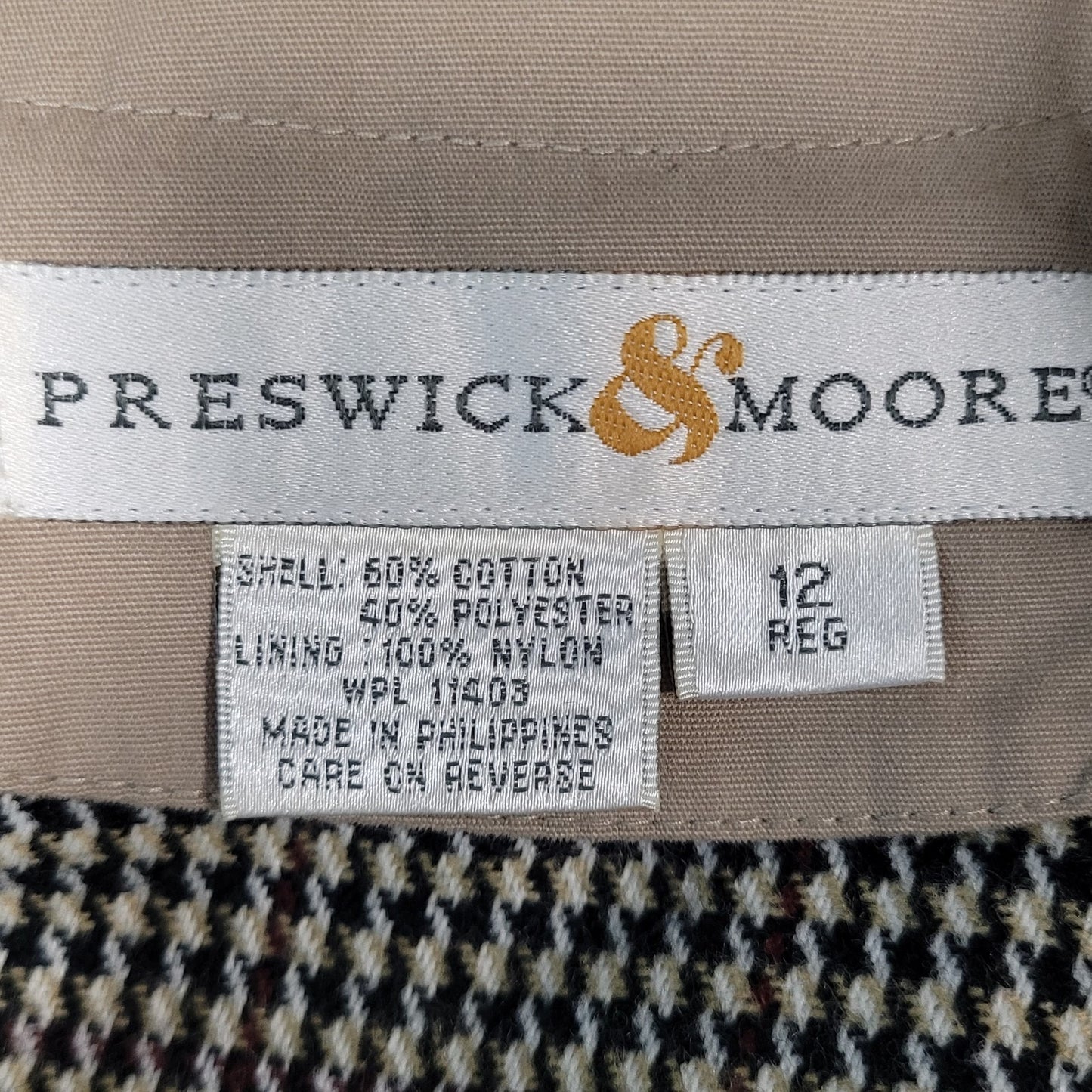 Preswick & Moore Tan Removable Liner & Hood Belted Buttoned Trench Coat Size 12
