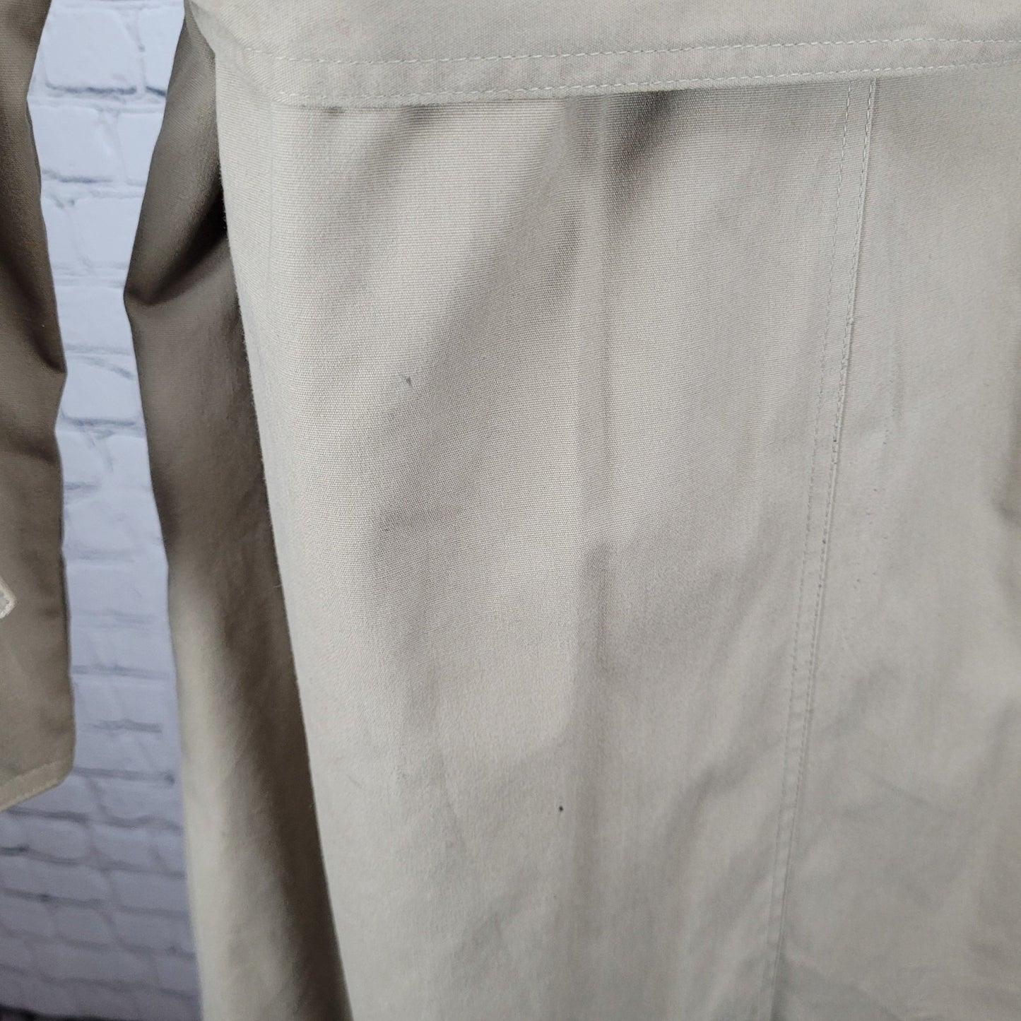 Preswick & Moore Tan Removable Liner & Hood Belted Buttoned Trench Coat Size 12