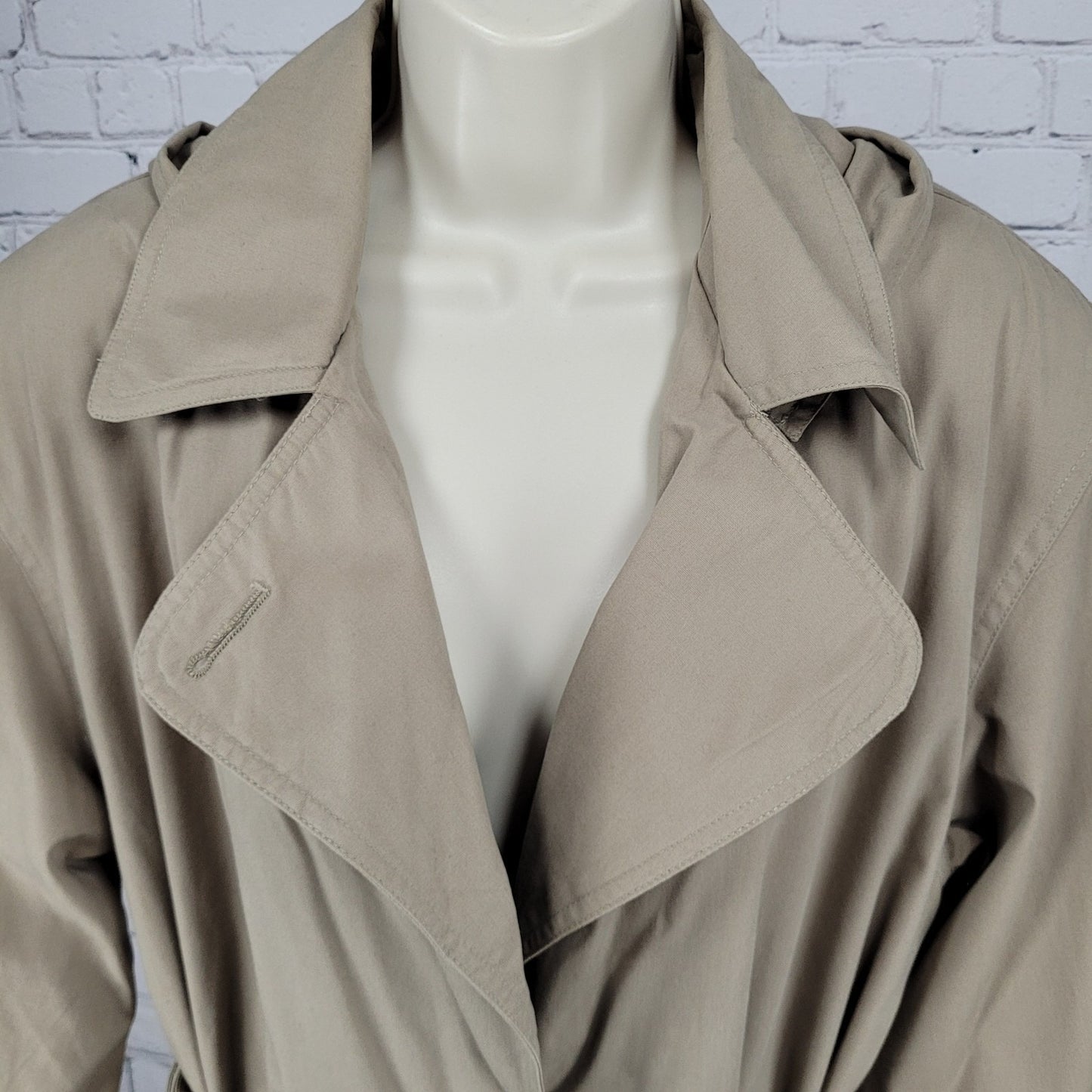 Preswick & Moore Tan Removable Liner & Hood Belted Buttoned Trench Coat Size 12