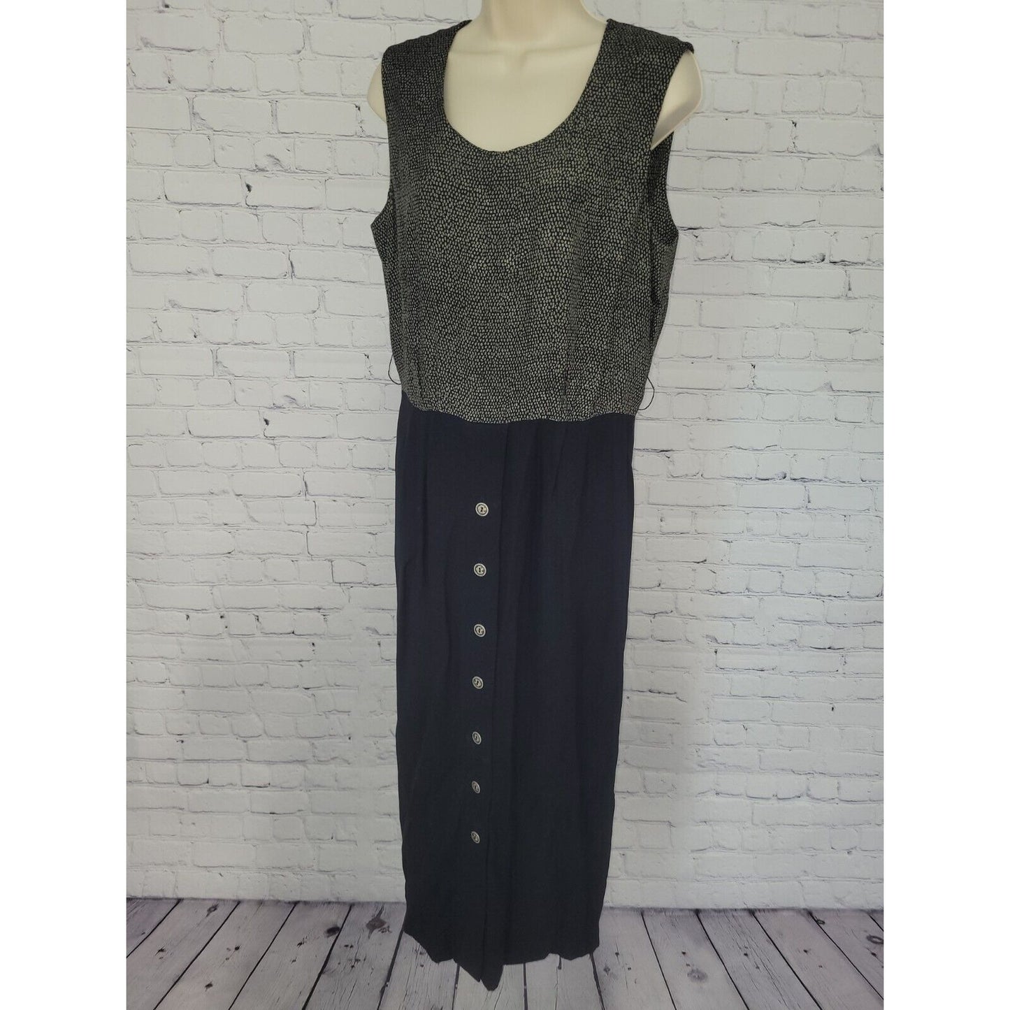 Vintage Julian Taylor New York Green Black Snake Print Sheath Dress USA Size 14