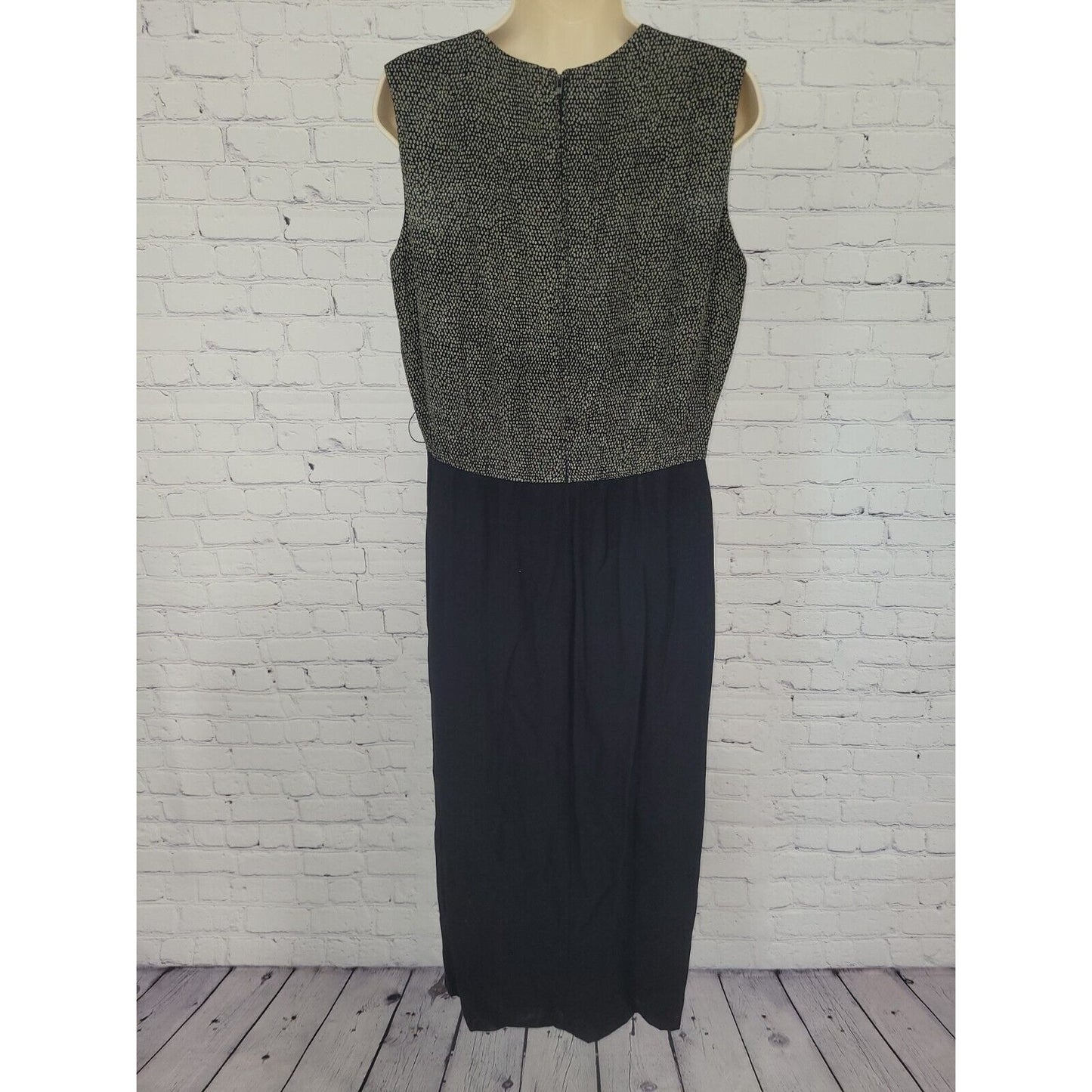 Vintage Julian Taylor New York Green Black Snake Print Sheath Dress USA Size 14