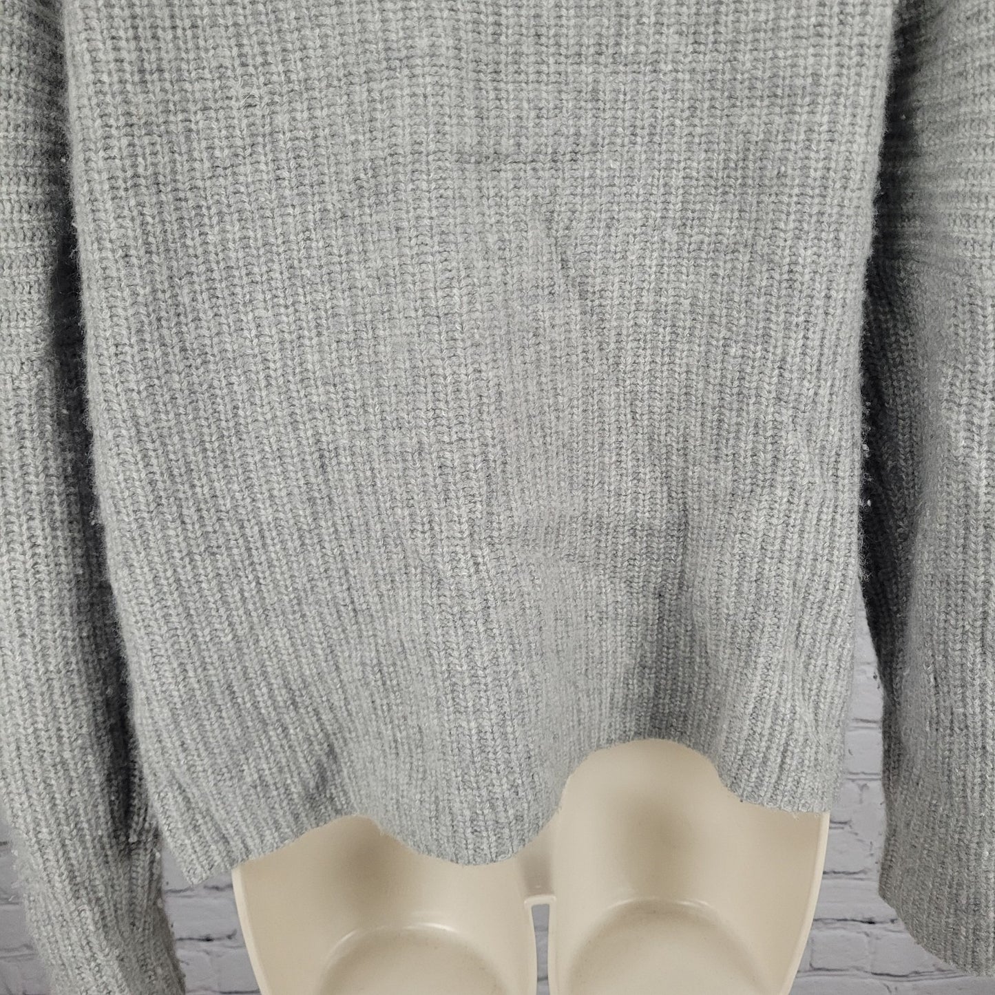 Maje Grey 100% Cashmere Drop Shoulder Long Sleeve V Neck Pullover Sweater 2