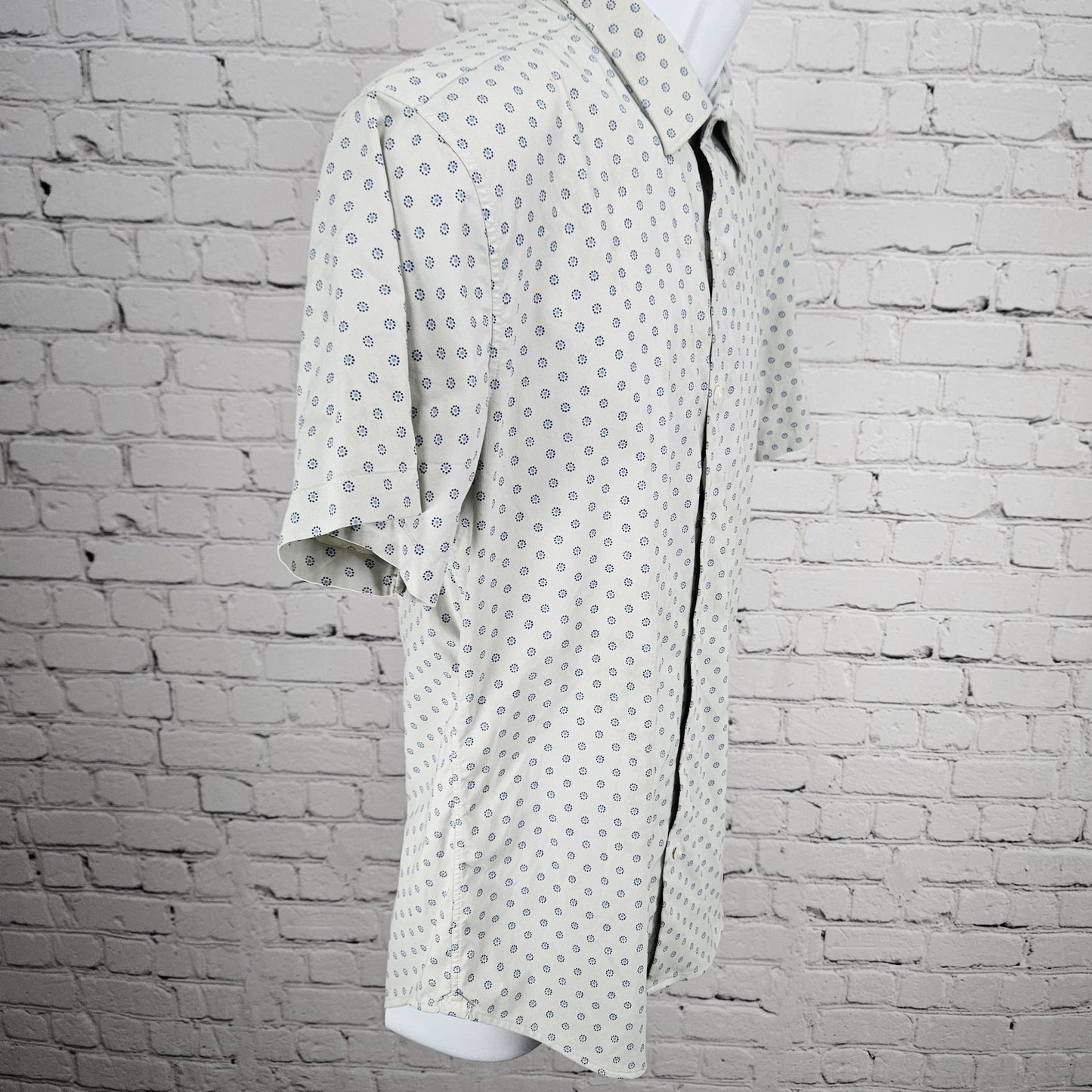 Bonobos Grey Slim Fit Button Up Short Sleeve Lightweight Stretch Shirt Medium M
