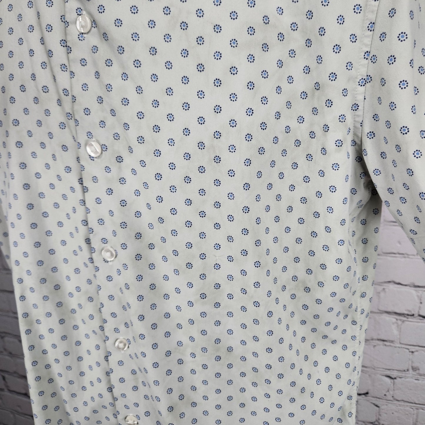 Bonobos Grey Slim Fit Button Up Short Sleeve Lightweight Stretch Shirt Medium M
