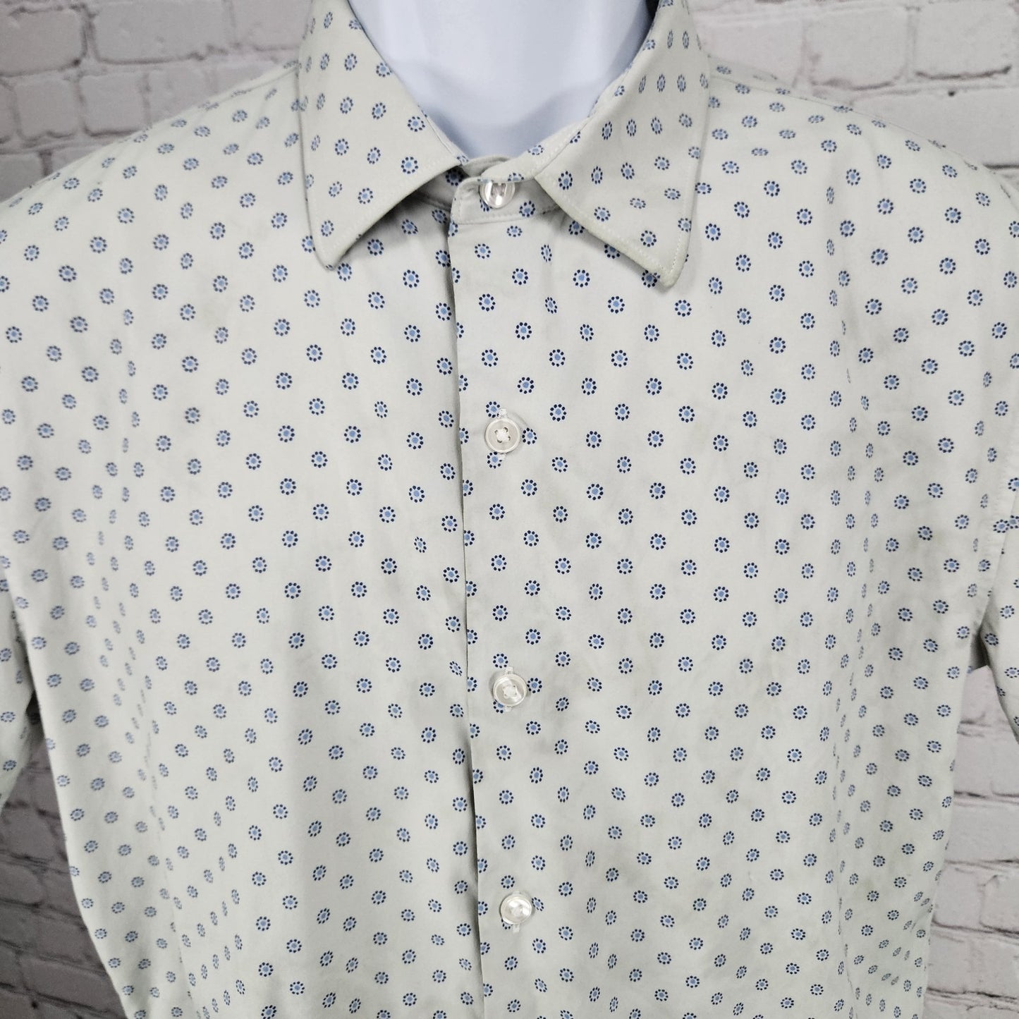 Bonobos Grey Slim Fit Button Up Short Sleeve Lightweight Stretch Shirt Medium M