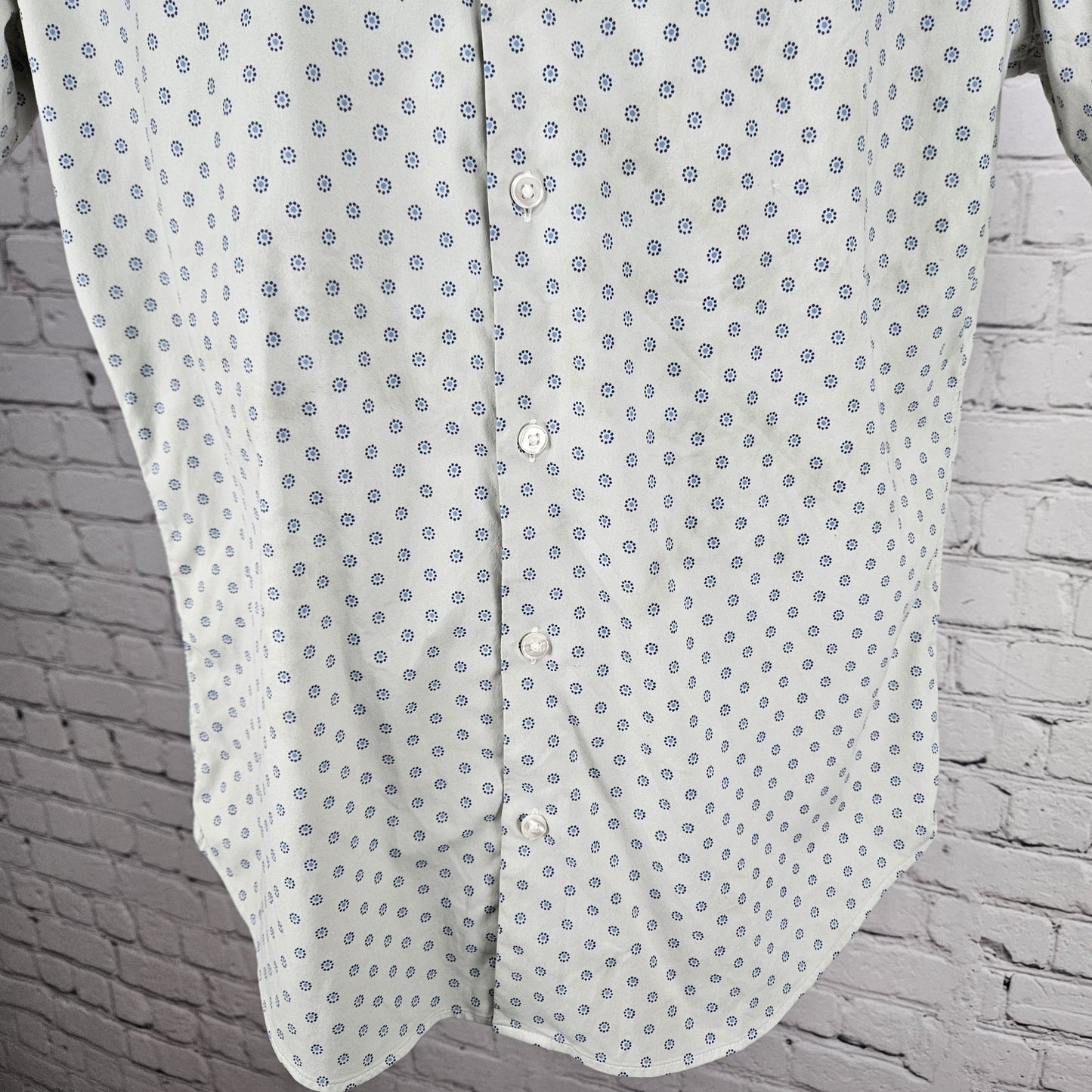 Bonobos Grey Slim Fit Button Up Short Sleeve Lightweight Stretch Shirt Medium M