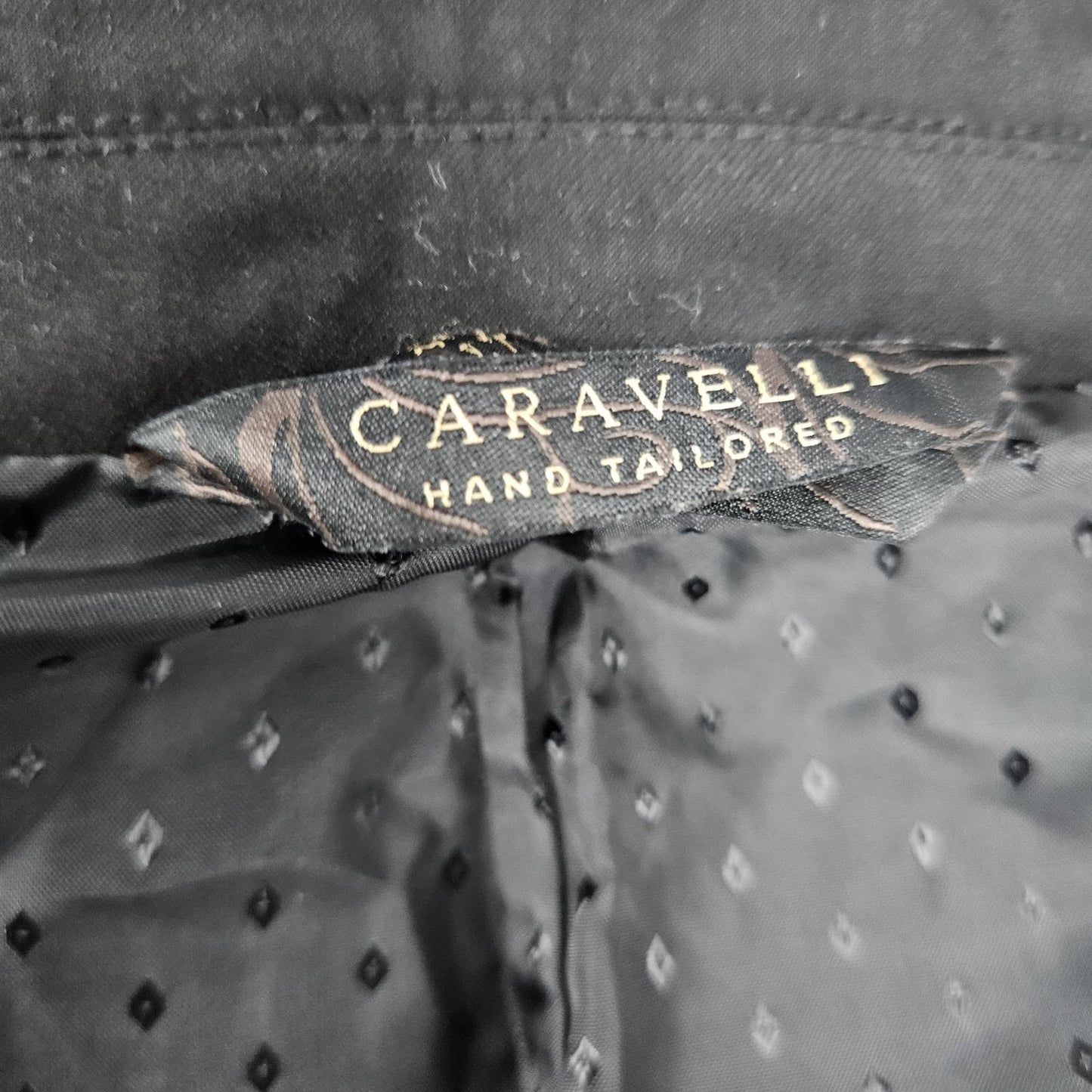Caravelli Black Charles Hand Tailored 2 Button Tuxedo Blazer Suit Jacket 34S
