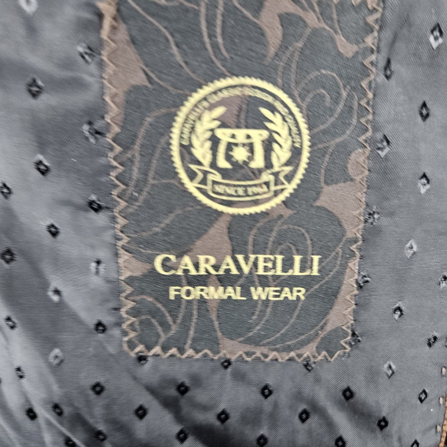 Caravelli Black Charles Hand Tailored 2 Button Tuxedo Blazer Suit Jacket 34S